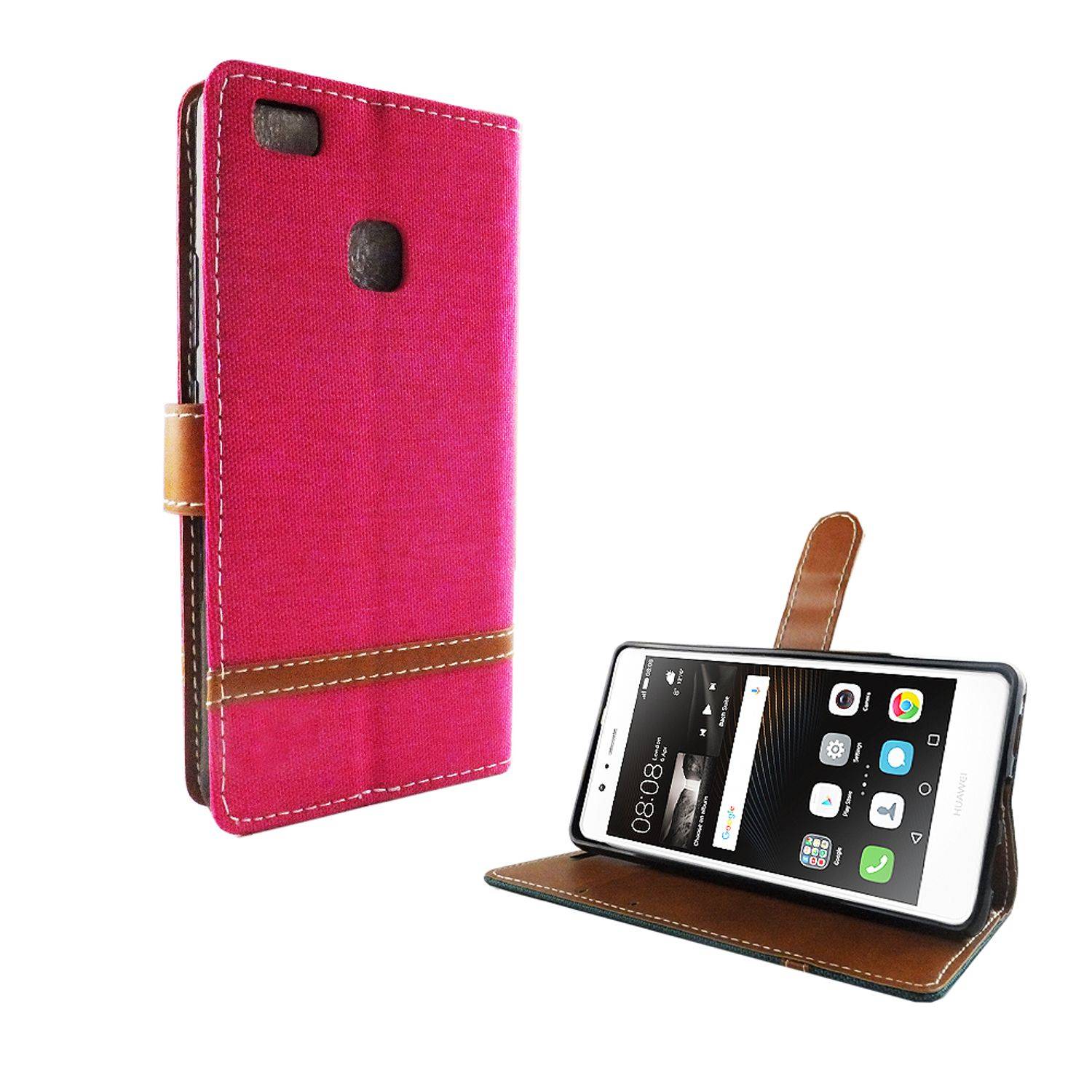 Huawei P9 Lite Handyhülle Bookcover Rosa