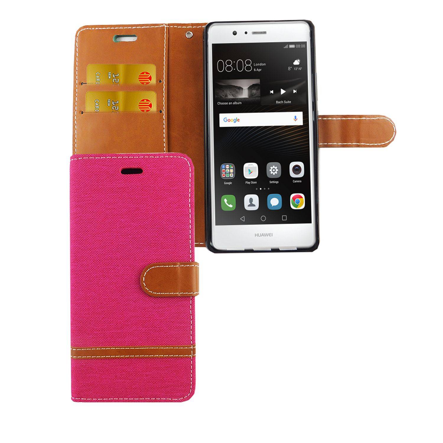 Huawei P9 Lite Handyhülle Bookcover Rosa