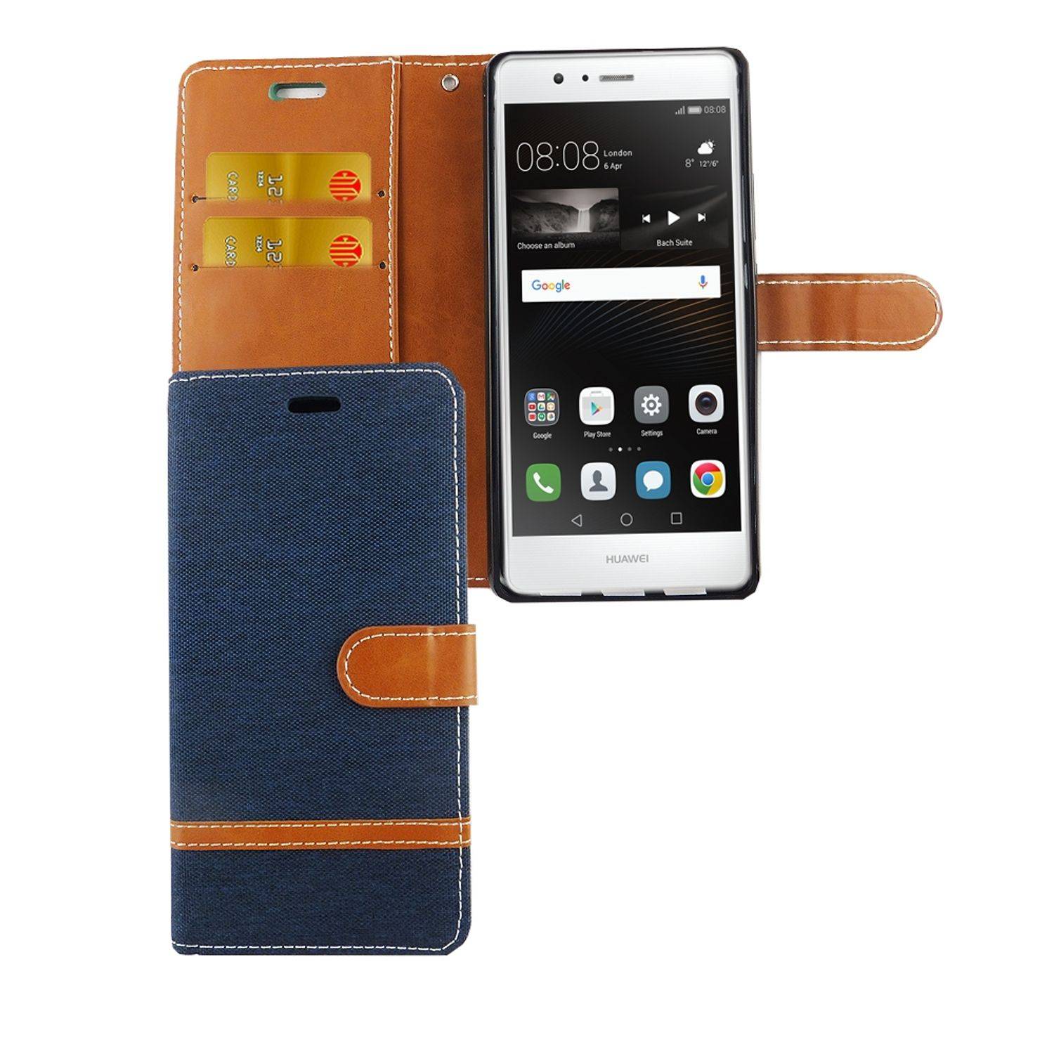 Huawei P9 Lite Handyhülle Bookcover Blau