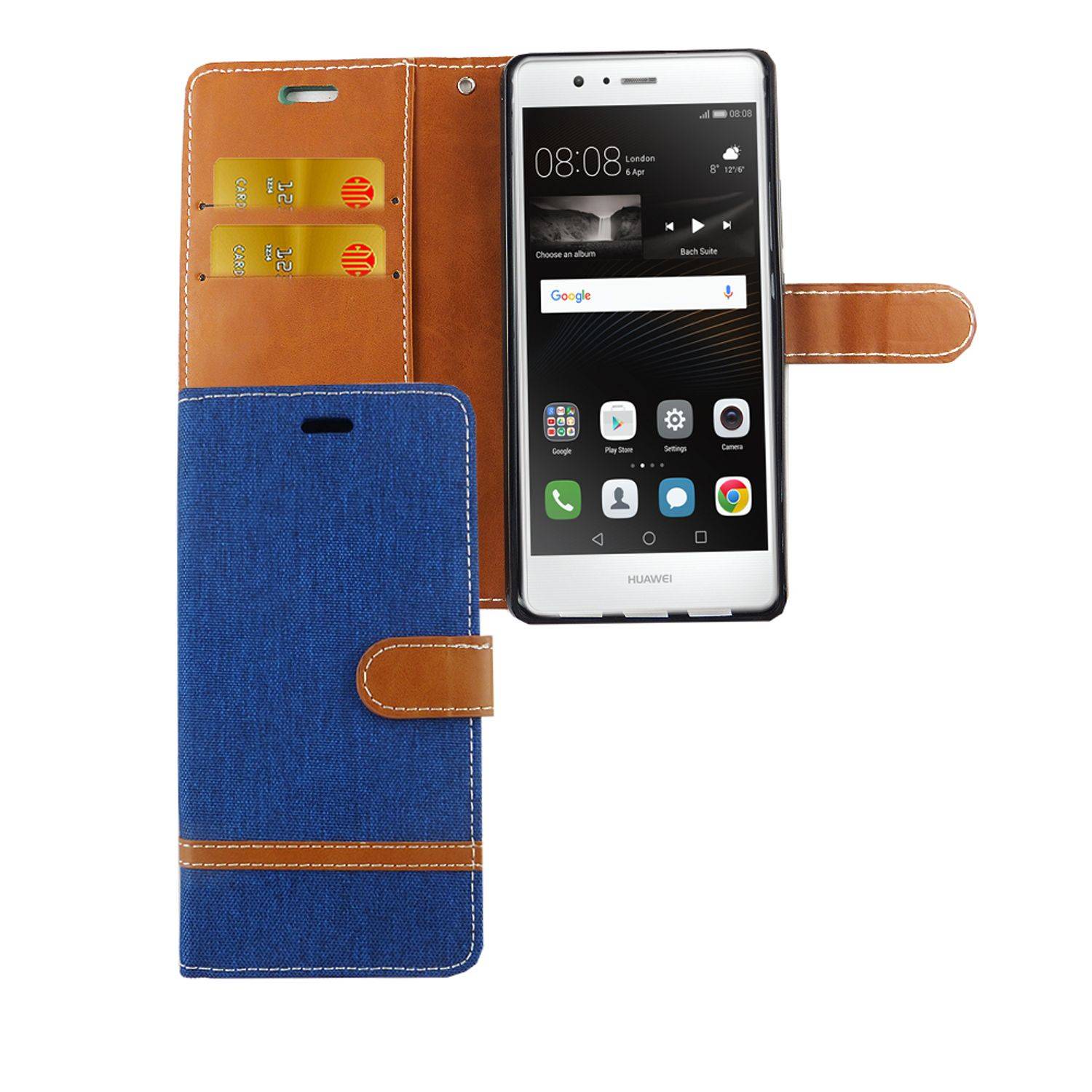 Huawei P9 Lite Handyhülle Bookcover Blau