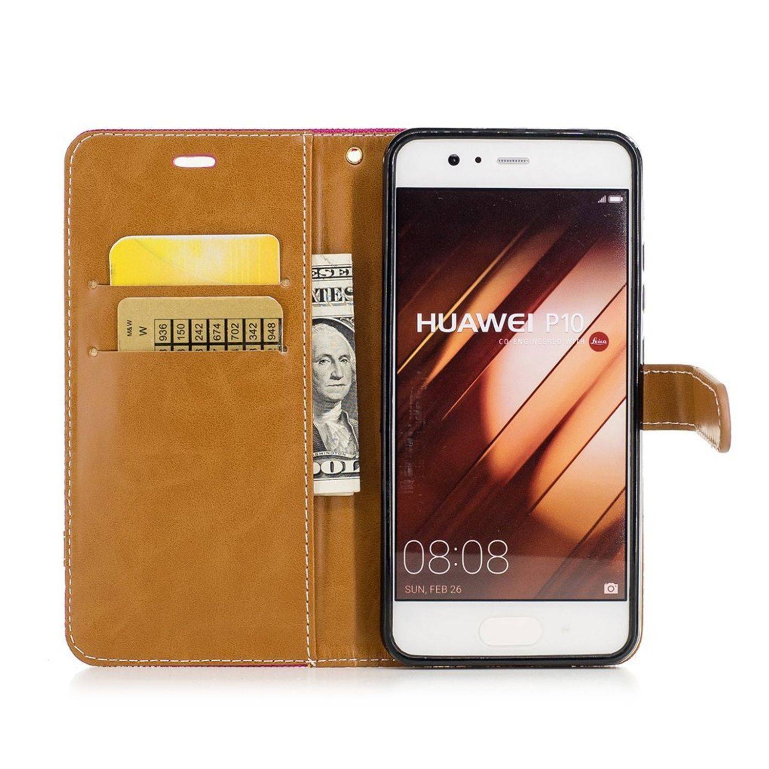 Huawei P10 Handyhülle Bookcover Rosa