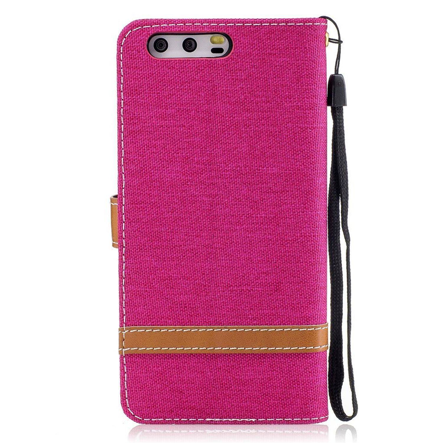 Huawei P10 Handyhülle Bookcover Rosa