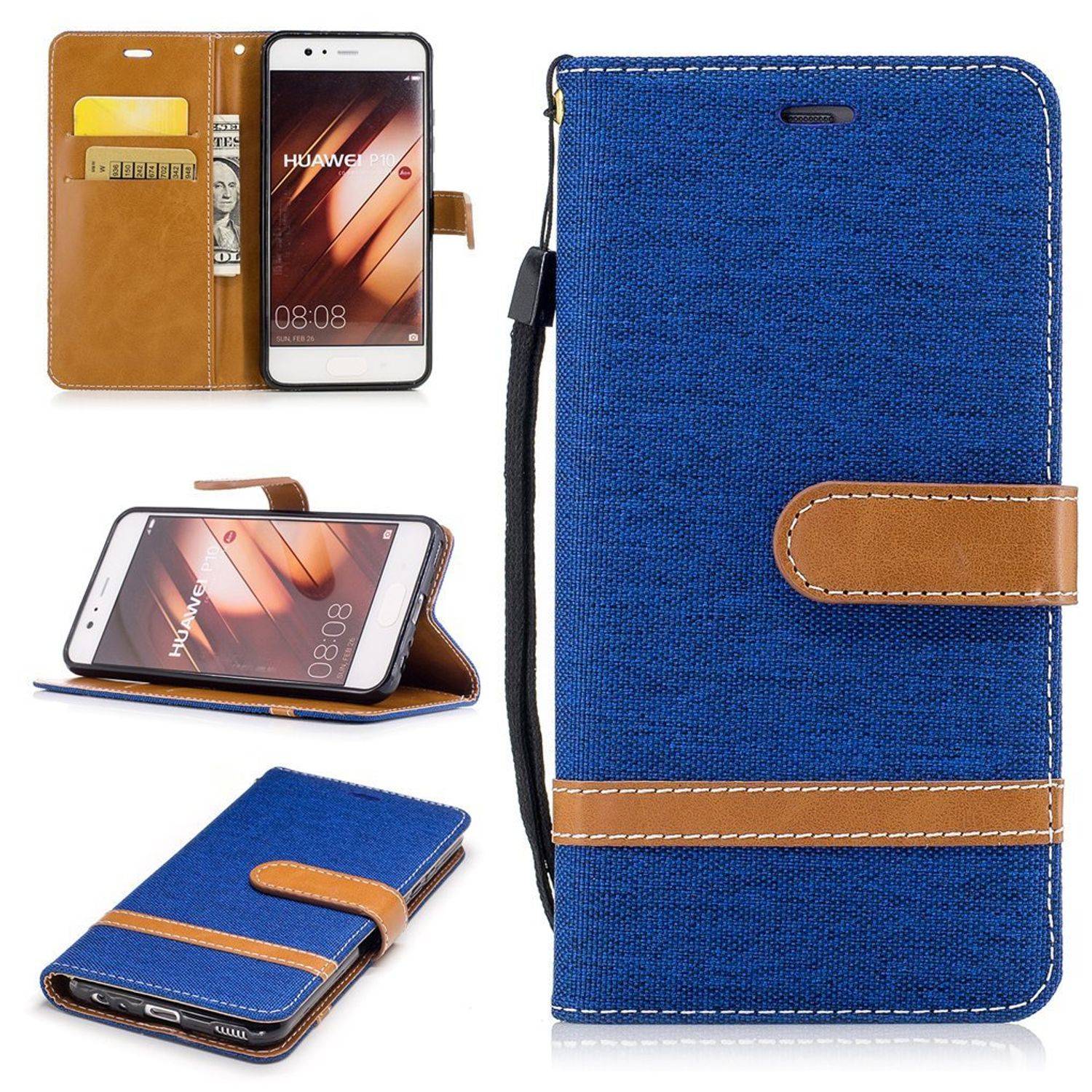 Huawei P10 Handyhülle Bookcover Blau