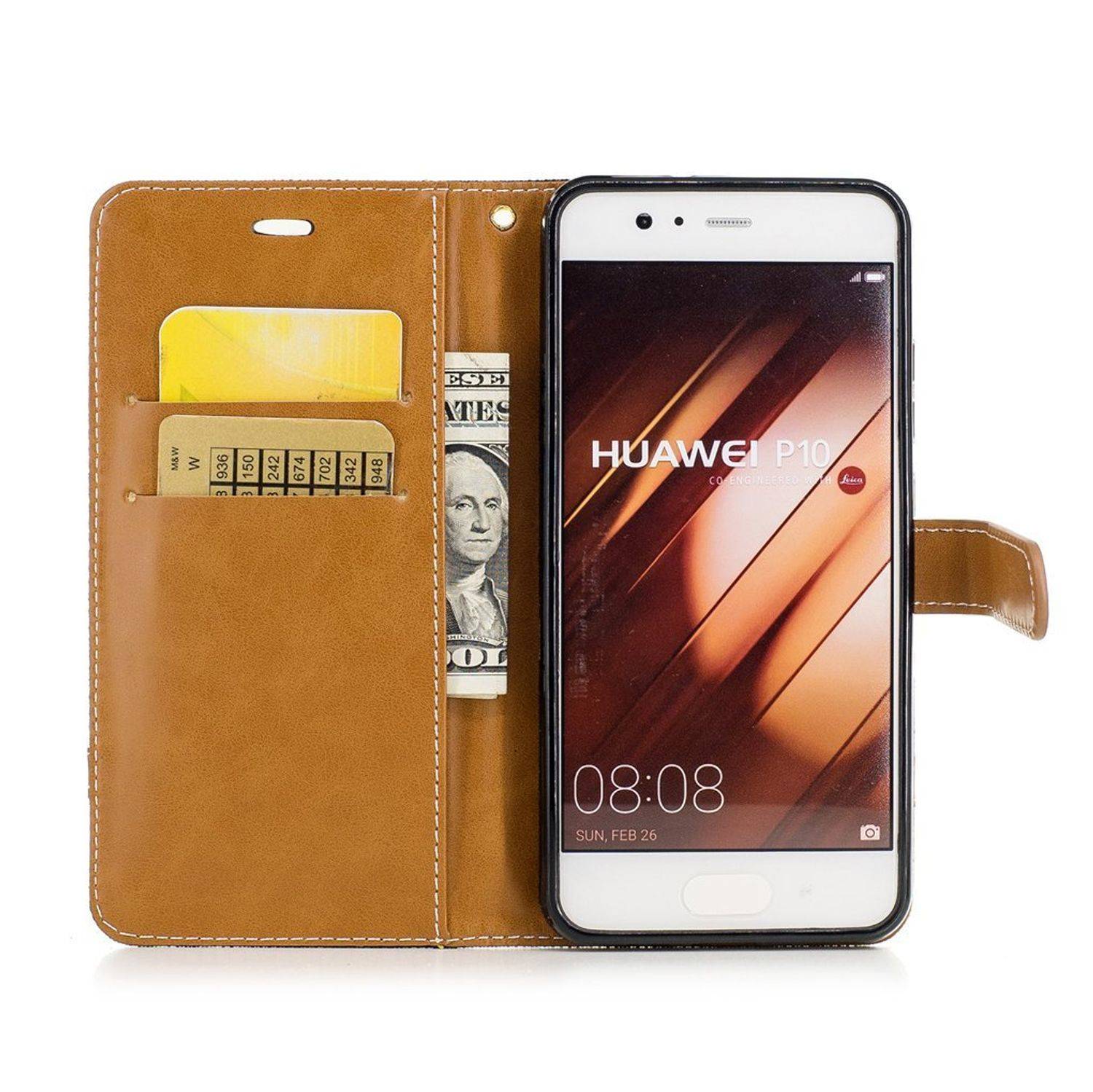 Huawei P10 Handyhülle Bookcover Schwarz
