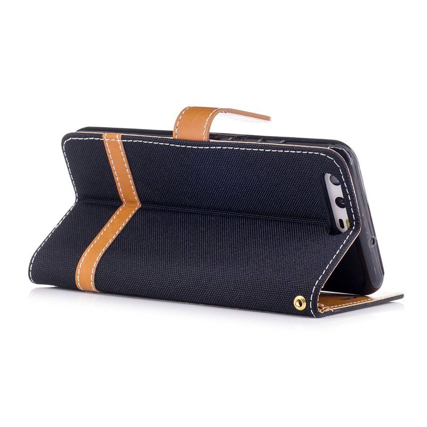 Huawei P10 Handyhülle Bookcover Schwarz