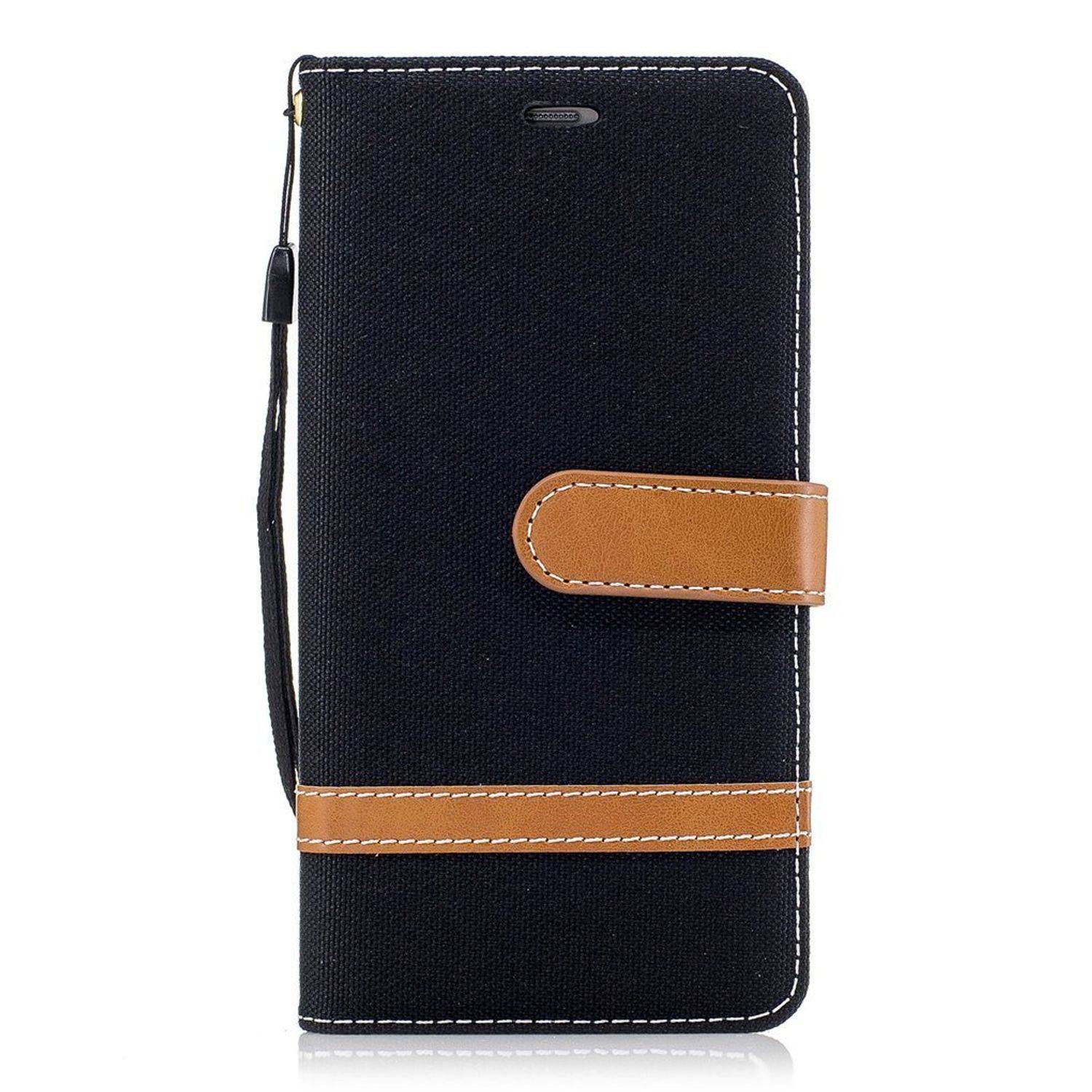 Huawei P10 Handyhülle Bookcover Schwarz