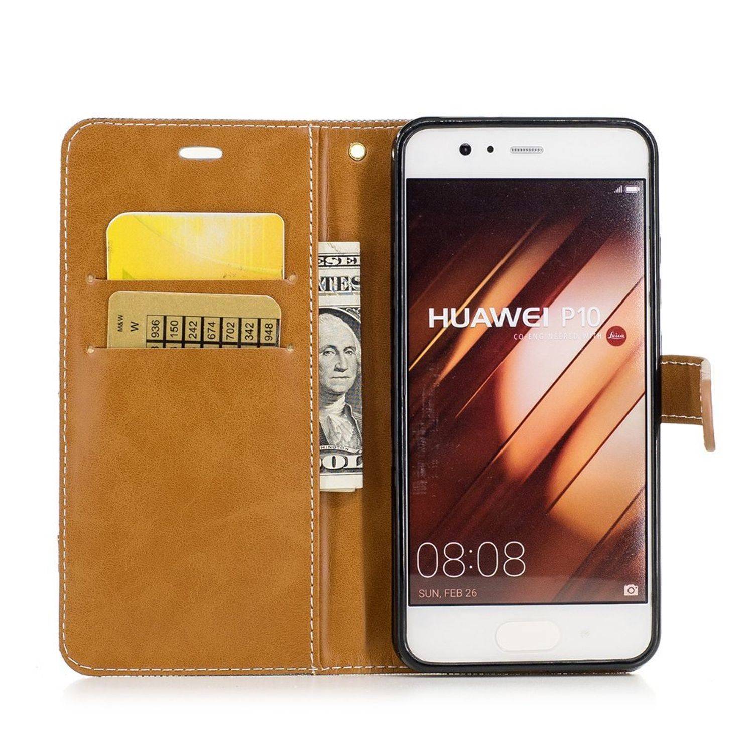 Huawei P10 Handyhülle Bookcover Grau