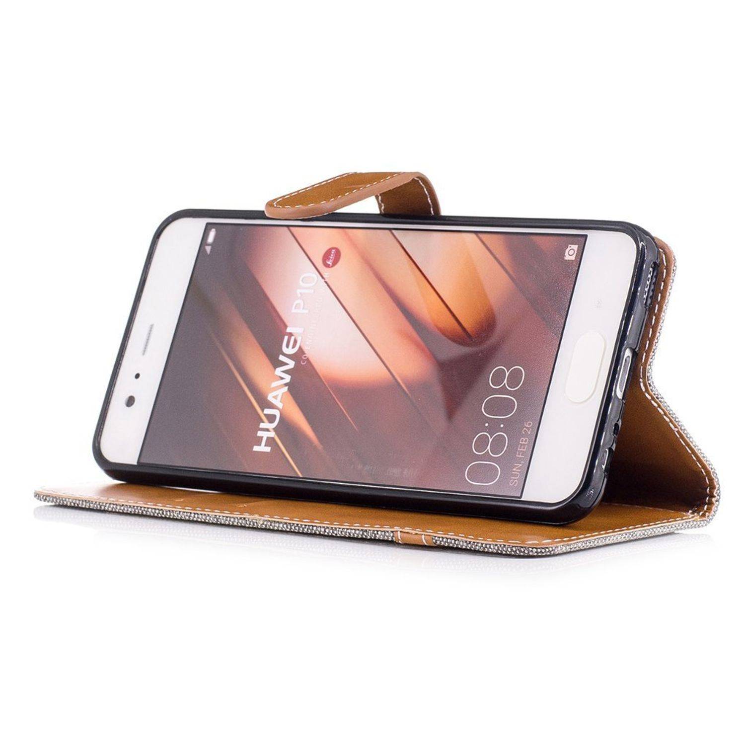 Huawei P10 Handyhülle Bookcover Grau