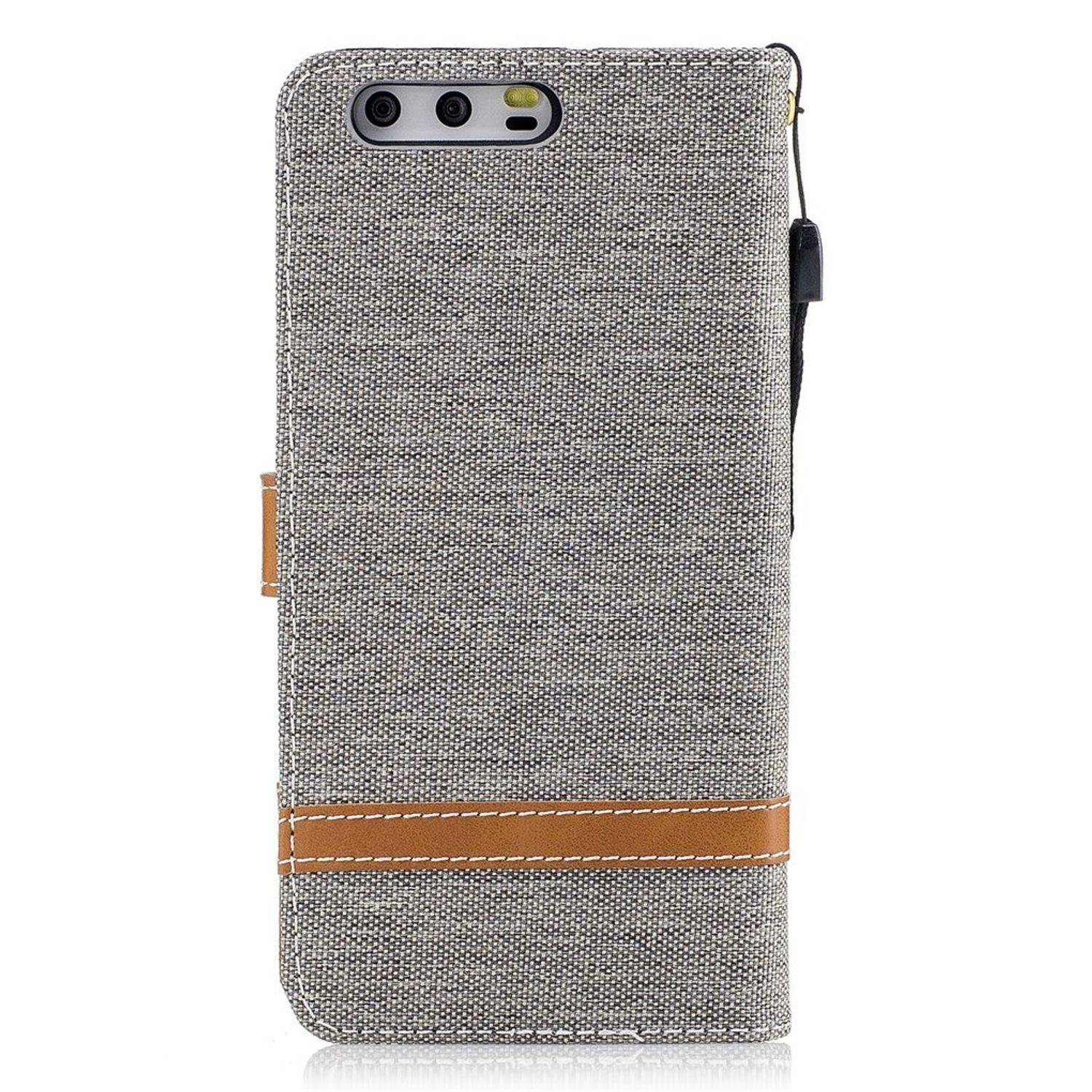 Huawei P10 Handyhülle Bookcover Grau