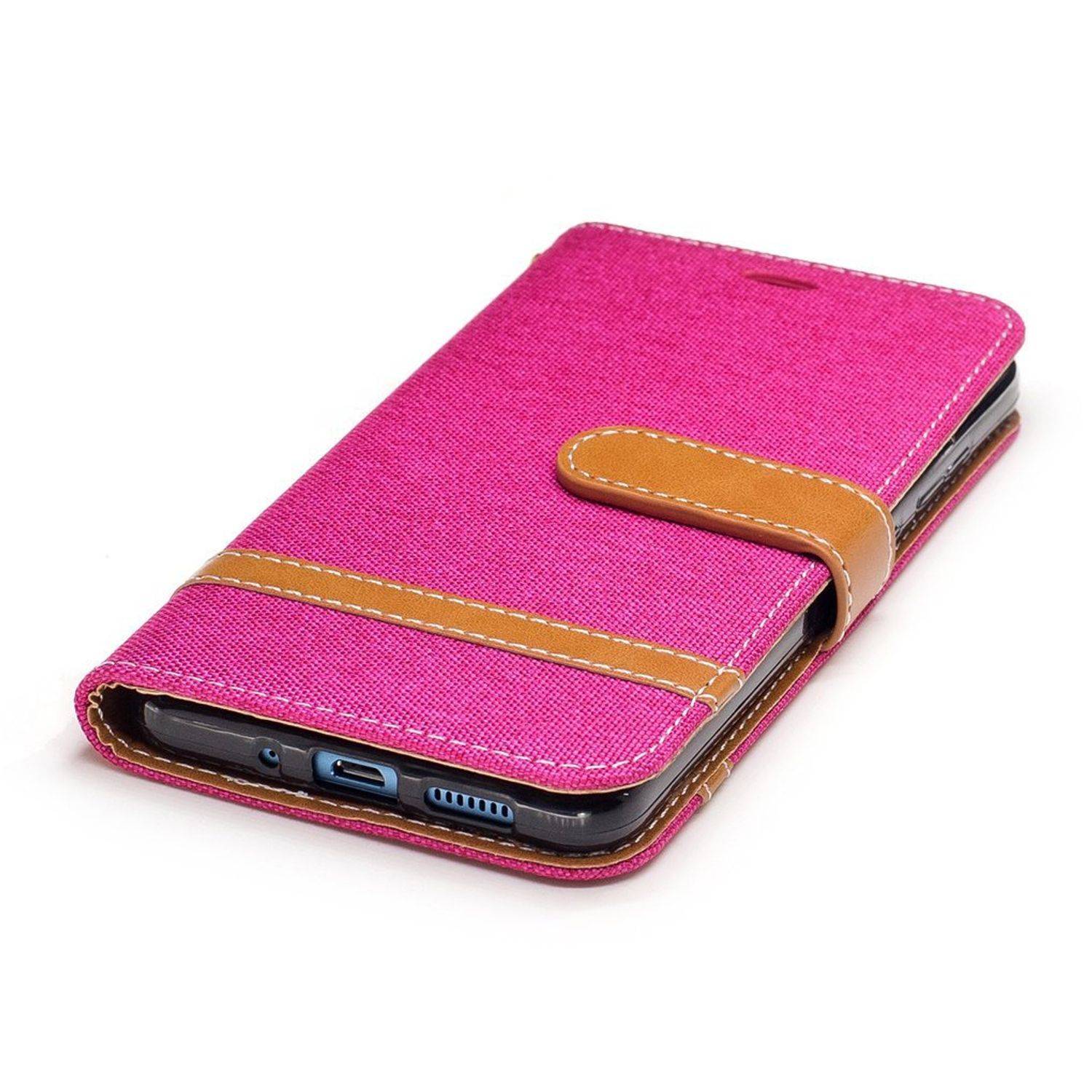 Huawei P10 Lite Handyhülle Bookcover Rosa