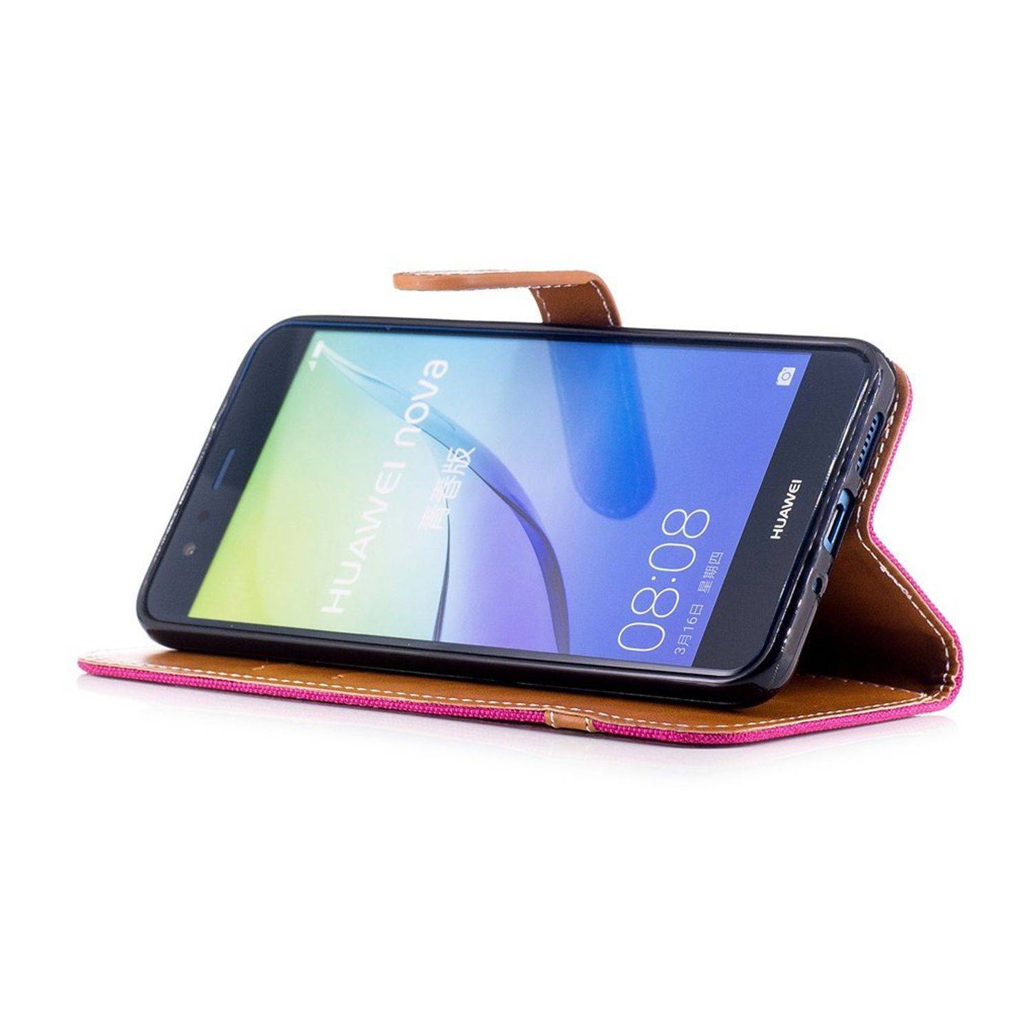 Huawei P10 Lite Handyhülle Bookcover Rosa