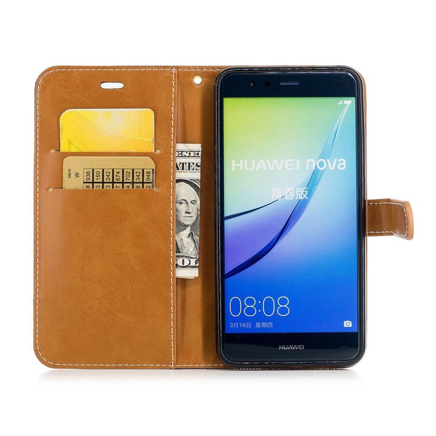 Huawei P10 Lite Handyhülle Bookcover Blau