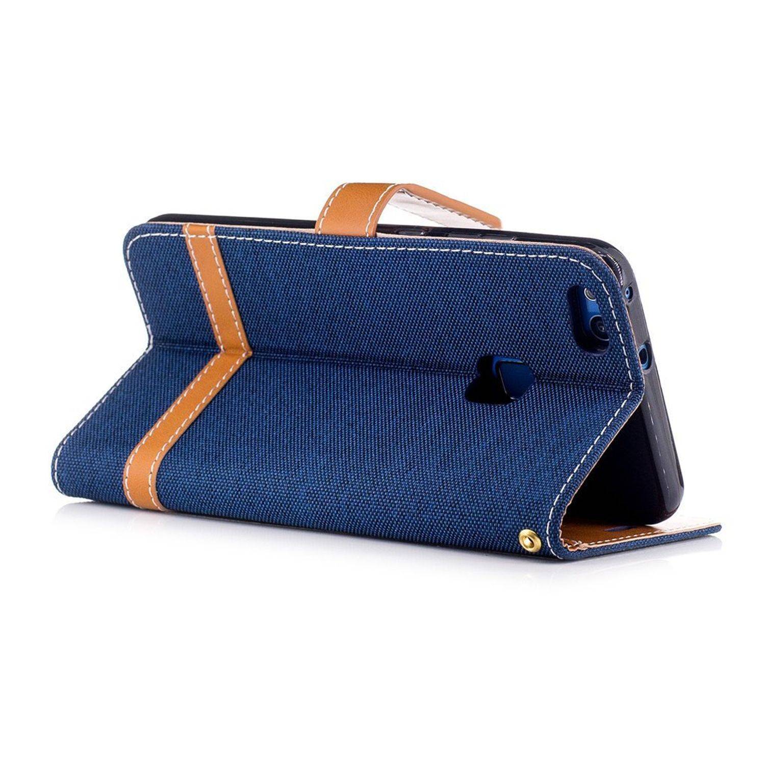 Huawei P10 Lite Handyhülle Bookcover Blau