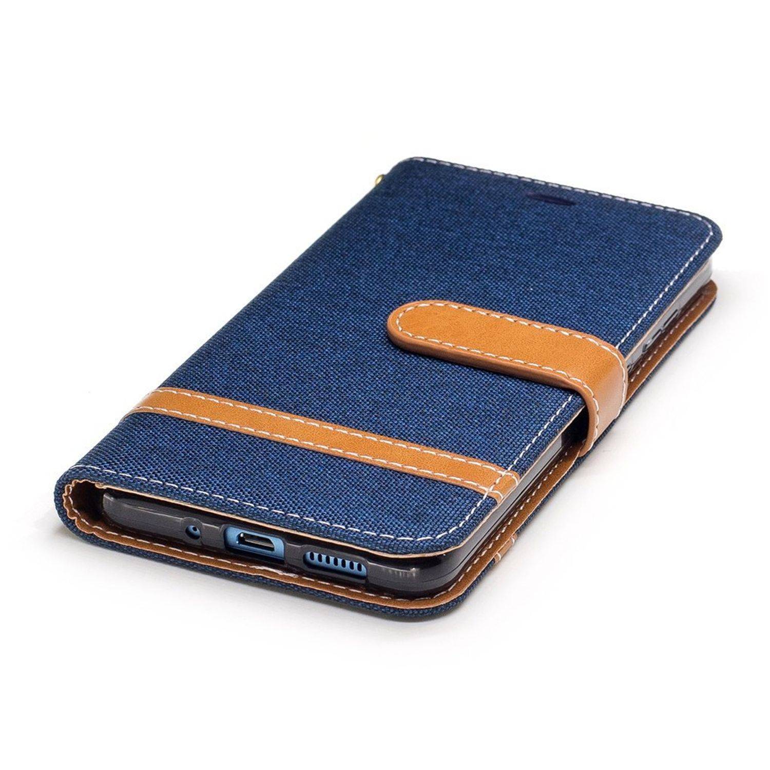 Huawei P10 Lite Handyhülle Bookcover Blau