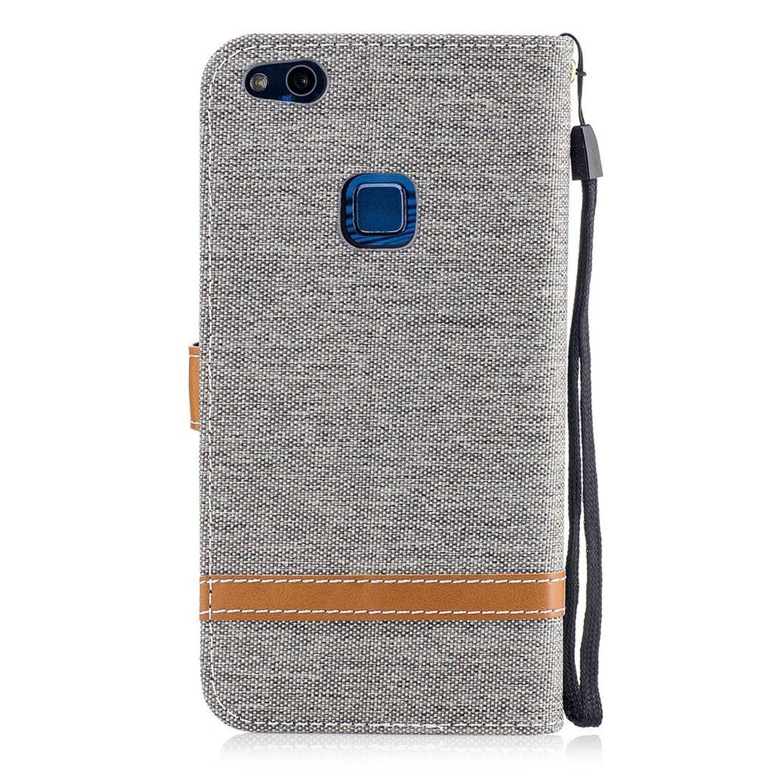 Huawei P10 Lite Handyhülle Bookcover Grau