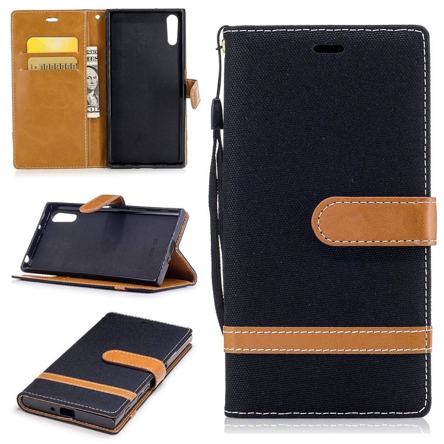 Sony Xperia XZs Handyhülle Bookcover Schwarz