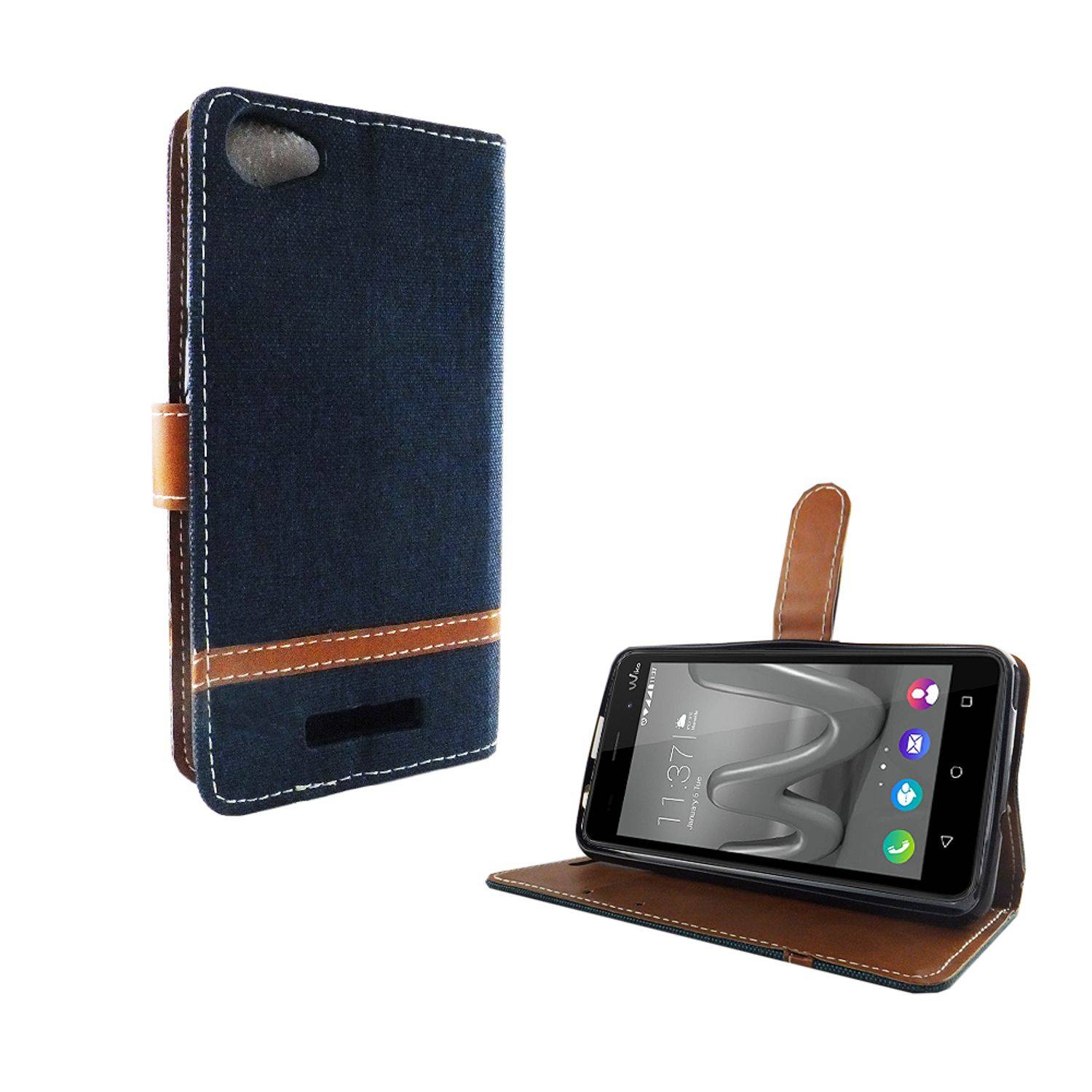 Wiko Jerry Max Handyhülle Bookcover Blau