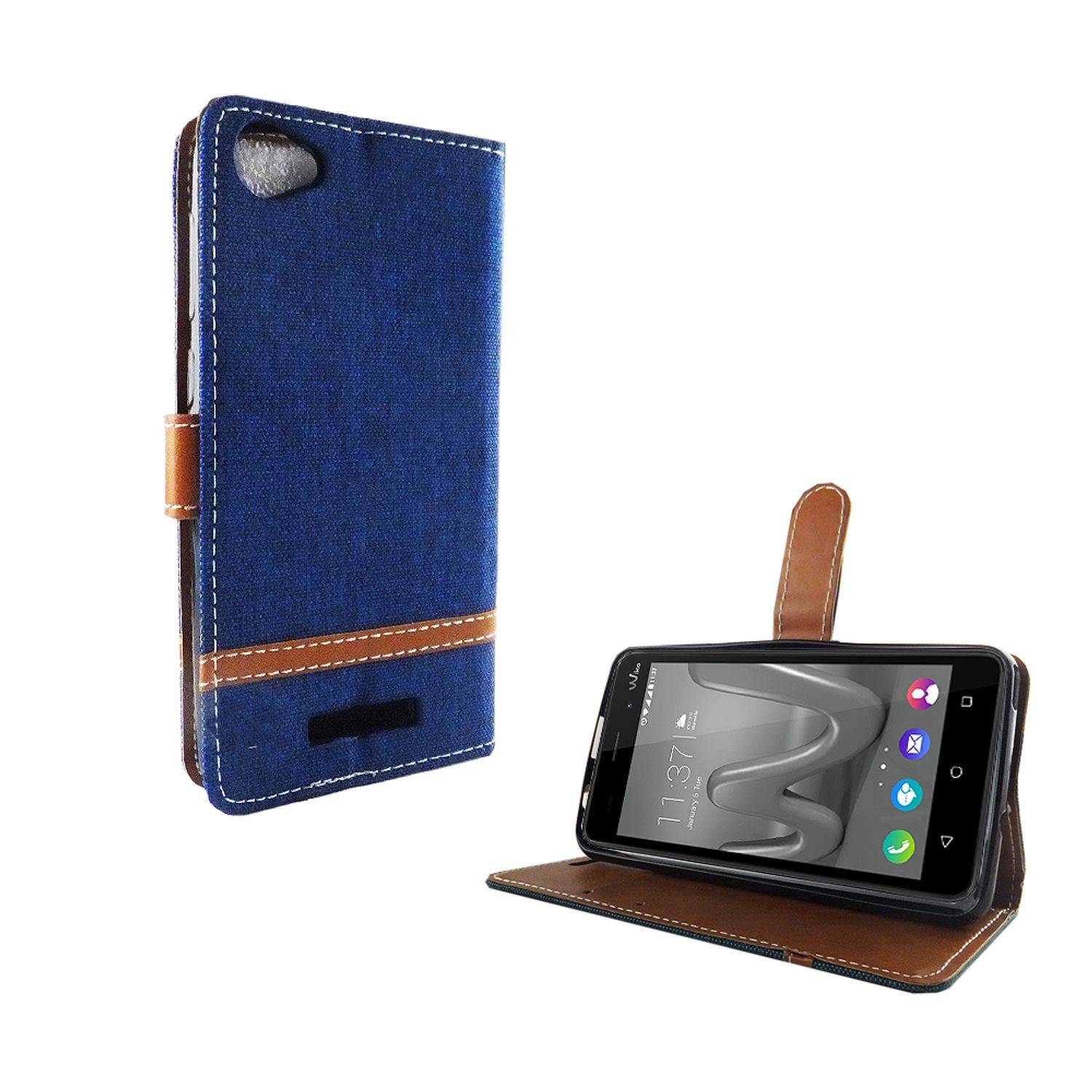 Wiko Jerry Max Handyhülle Bookcover Blau