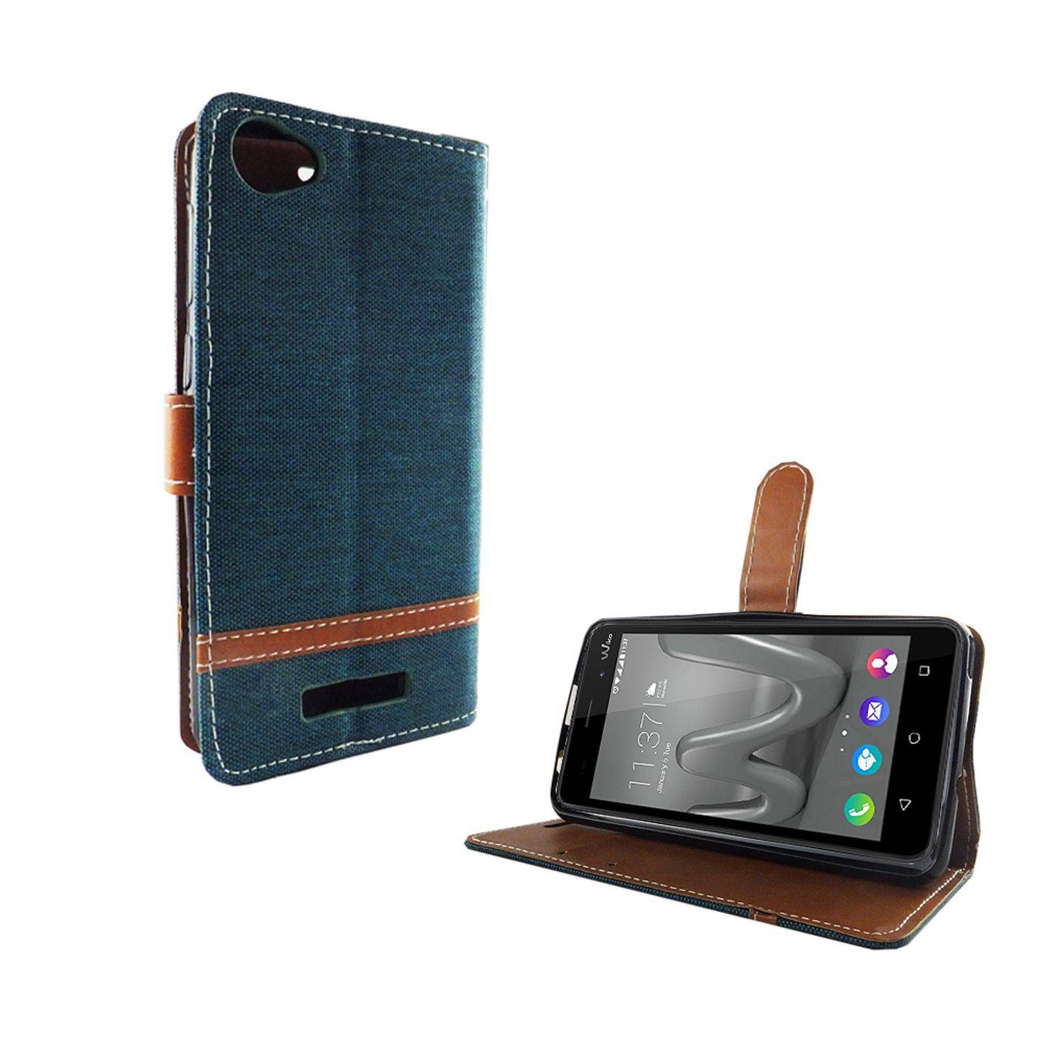 Wiko Lenny 3 Max Handyhülle Bookcover Grün