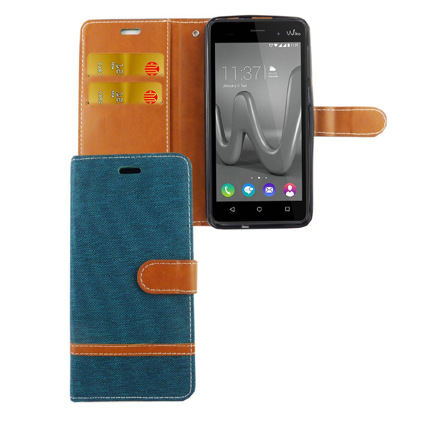 Wiko Lenny 3 Max Handyhülle Bookcover Grün