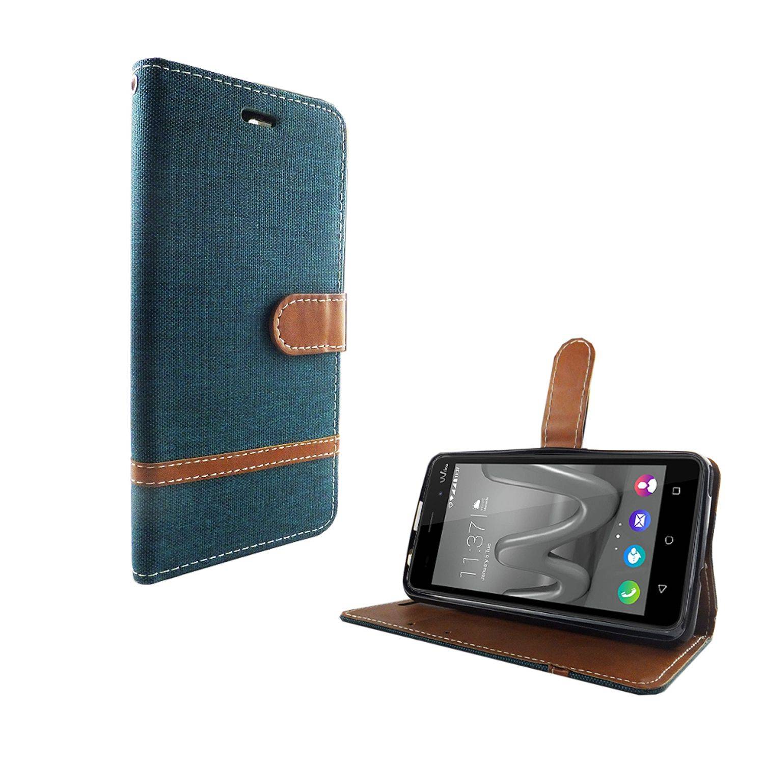 Wiko Lenny 3 Max Handyhülle Bookcover Grün