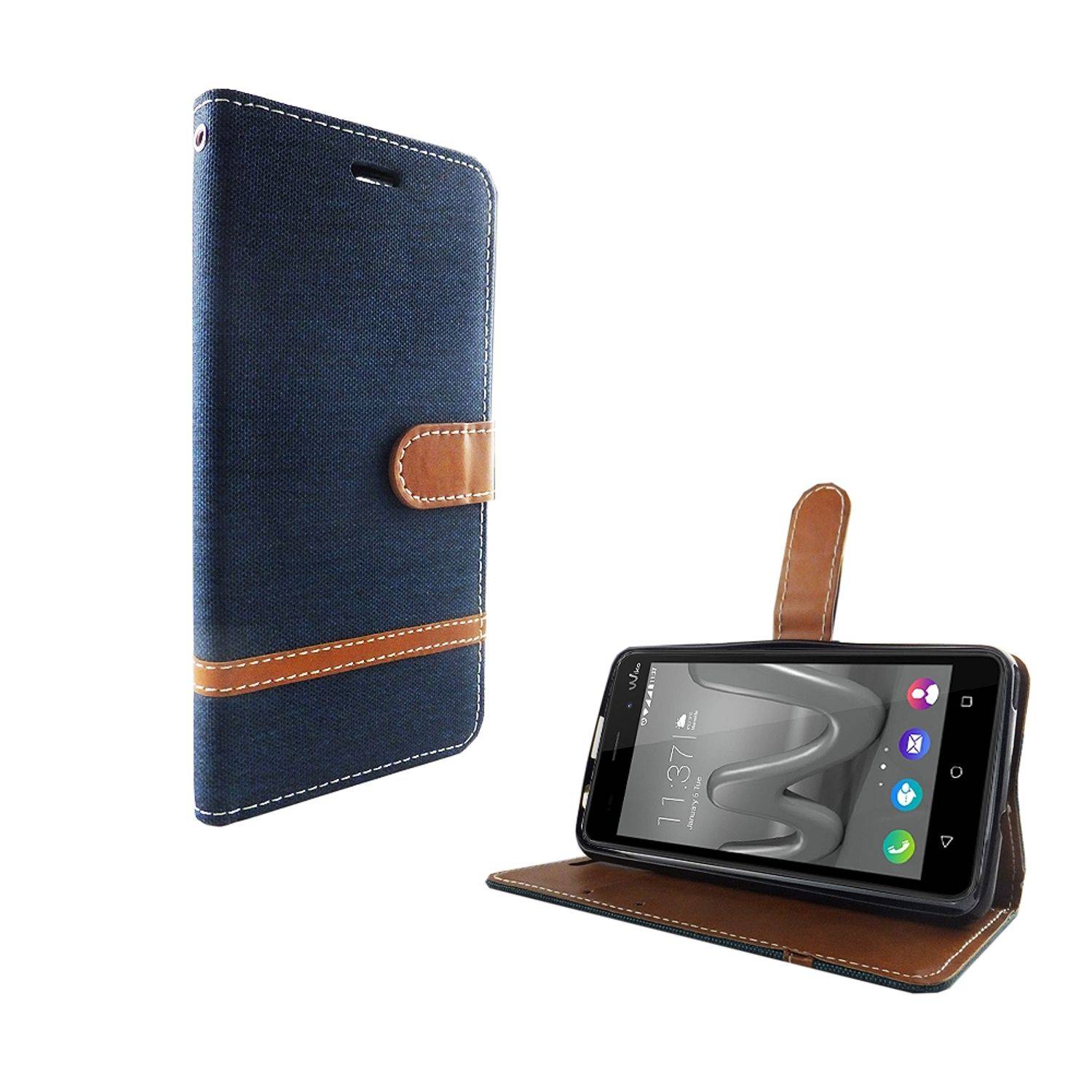 Wiko Lenny 3 Max Handyhülle Bookcover Blau