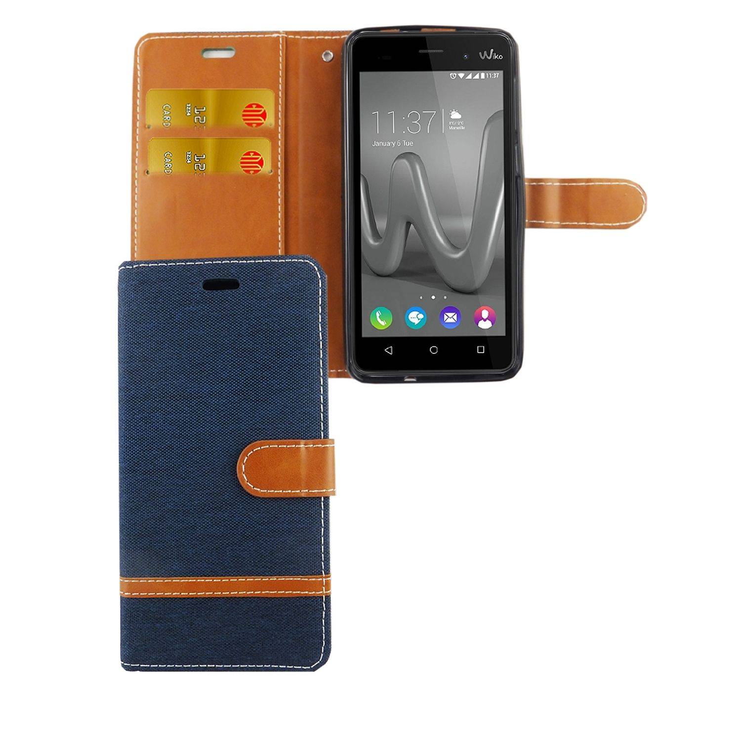 Wiko Lenny 3 Max Handyhülle Bookcover Blau