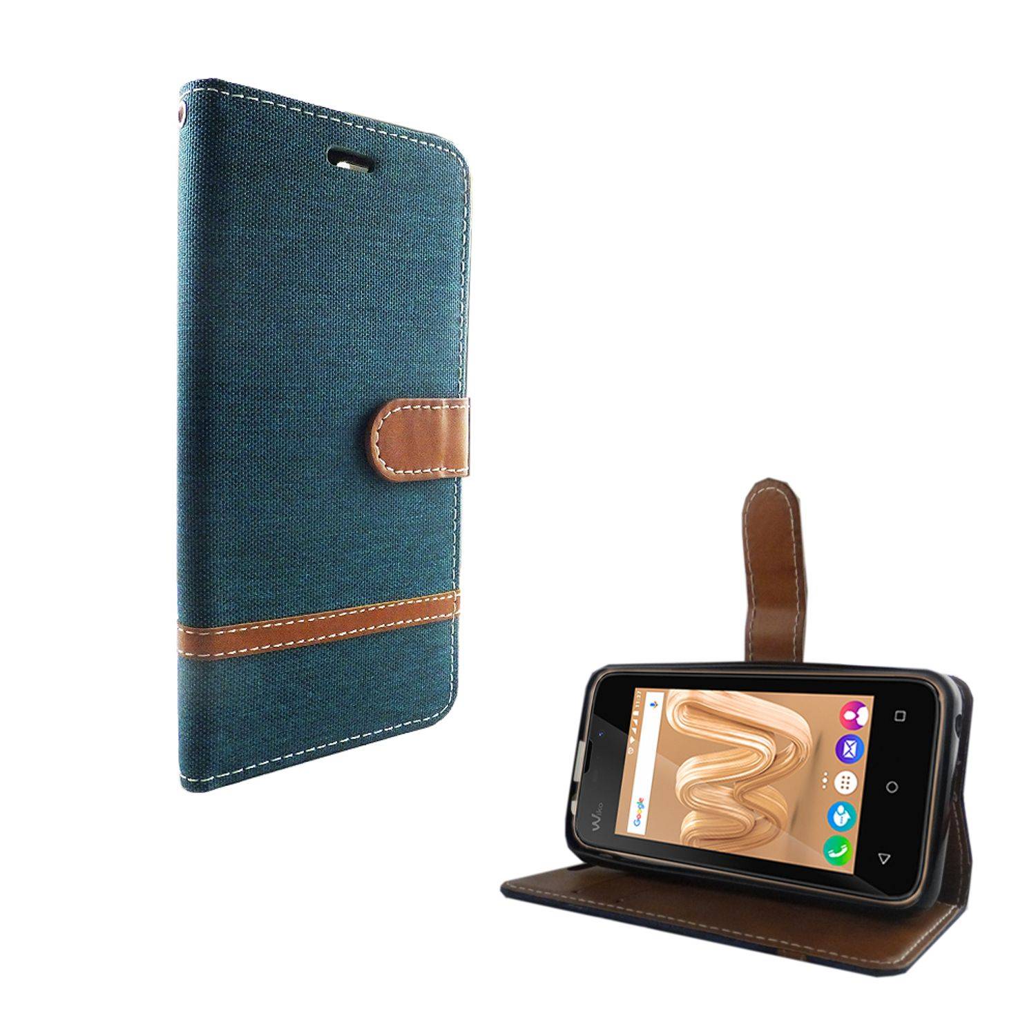 Wiko Sunny Max Handyhülle Bookcover Grün