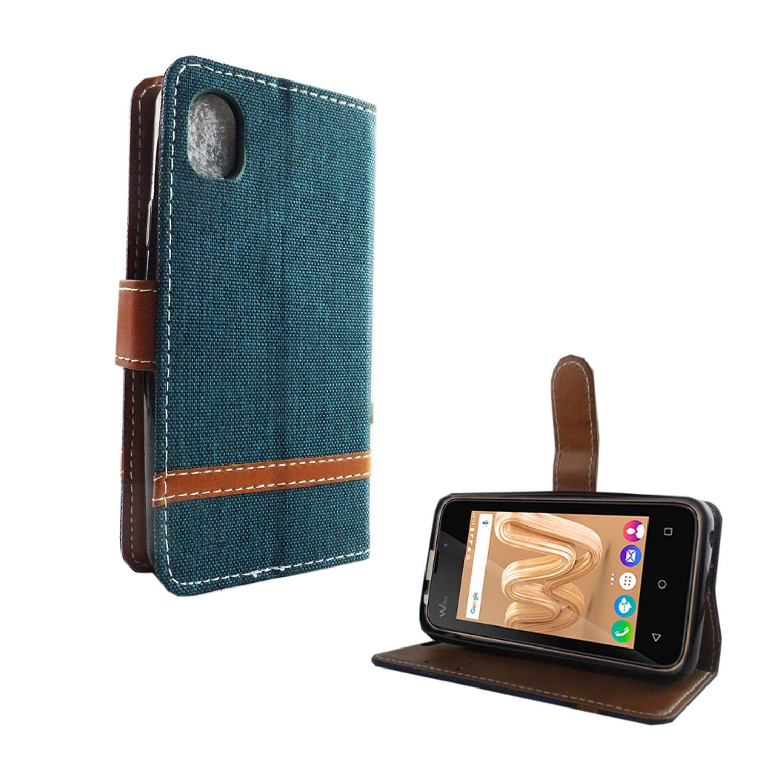 Wiko Sunny Max Handyhülle Bookcover Grün