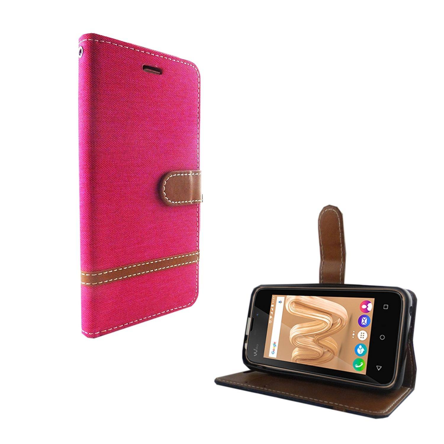 Wiko Sunny Max Handyhülle Bookcover Rosa