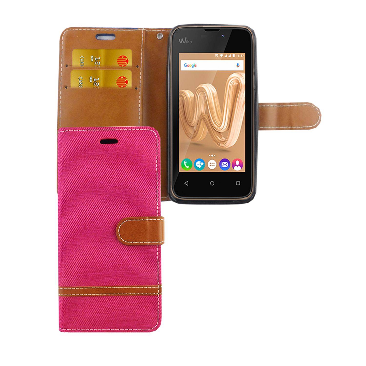 Wiko Sunny Max Handyhülle Bookcover Rosa