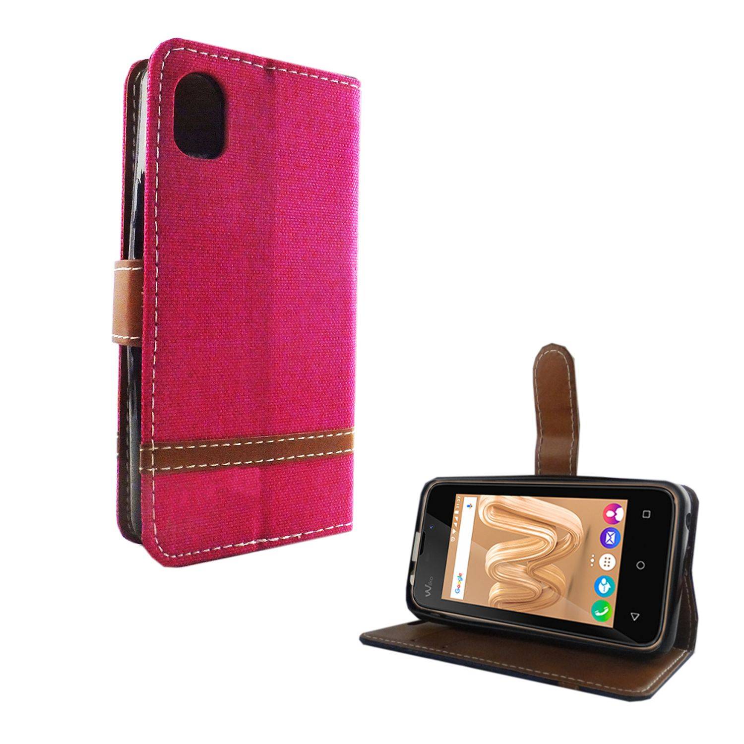 Wiko Sunny Max Handyhülle Bookcover Rosa
