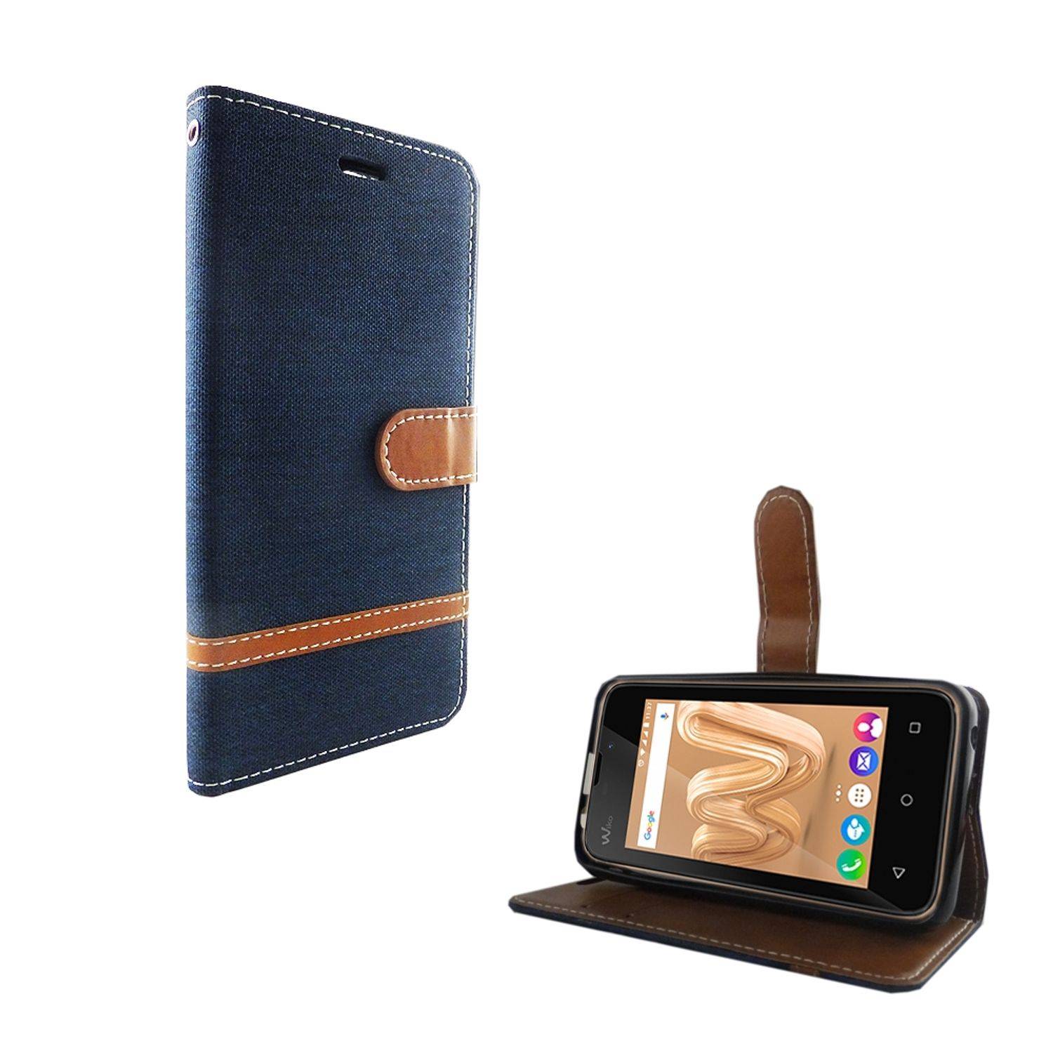 Wiko Sunny Max Handyhülle Bookcover Blau
