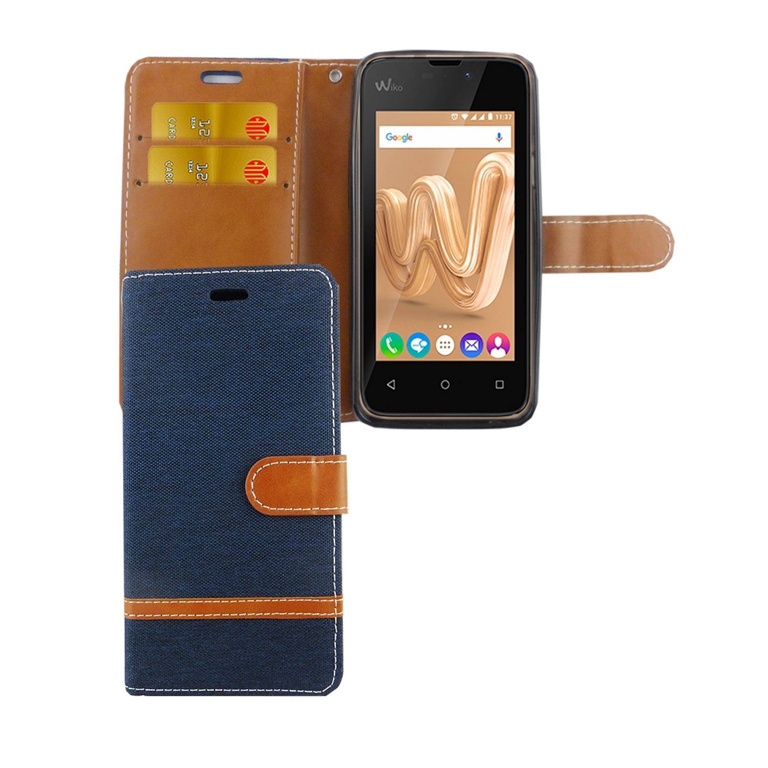 Wiko Sunny Max Handyhülle Bookcover Blau