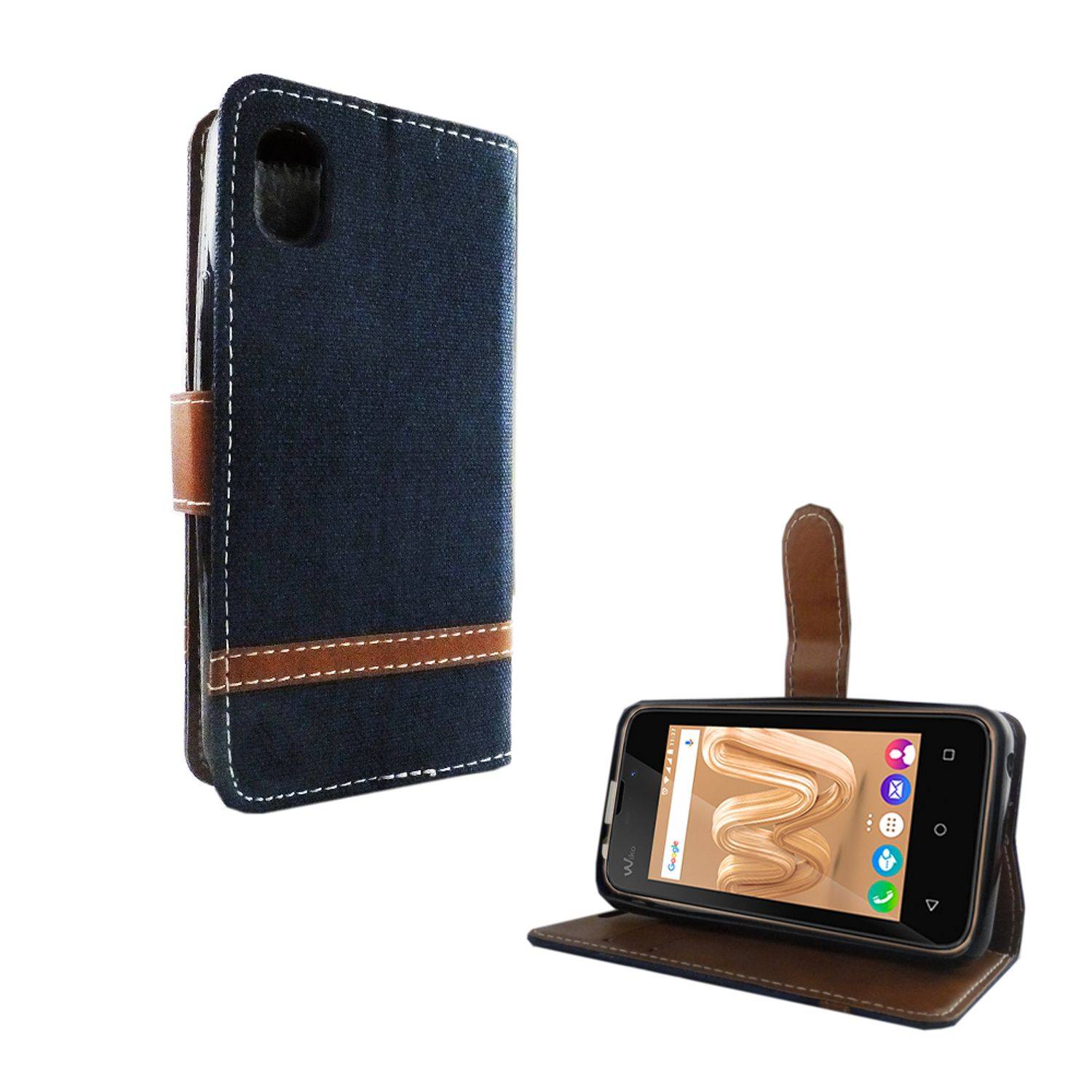 Wiko Sunny Max Handyhülle Bookcover Blau