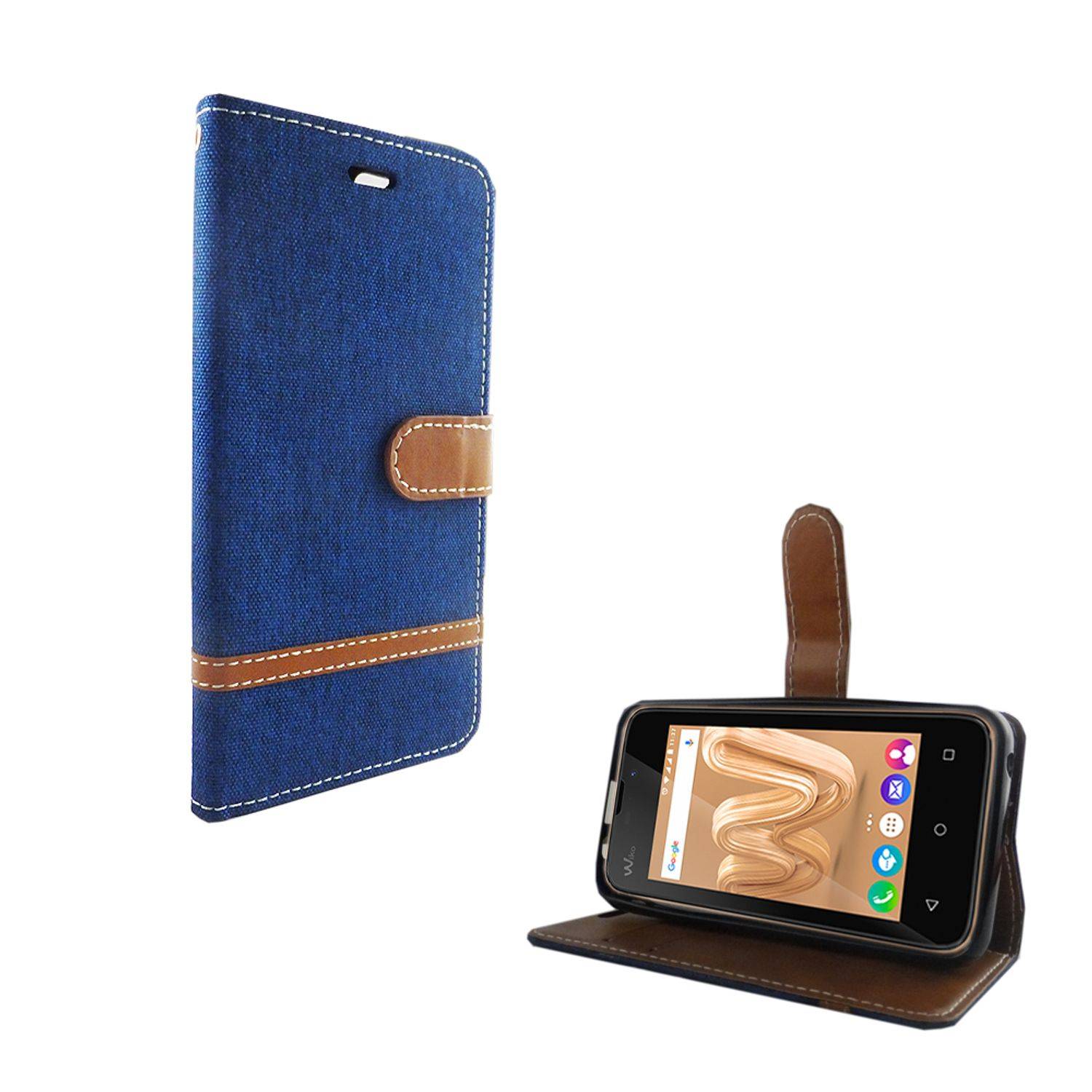 Wiko Sunny Max Handyhülle Bookcover Blau