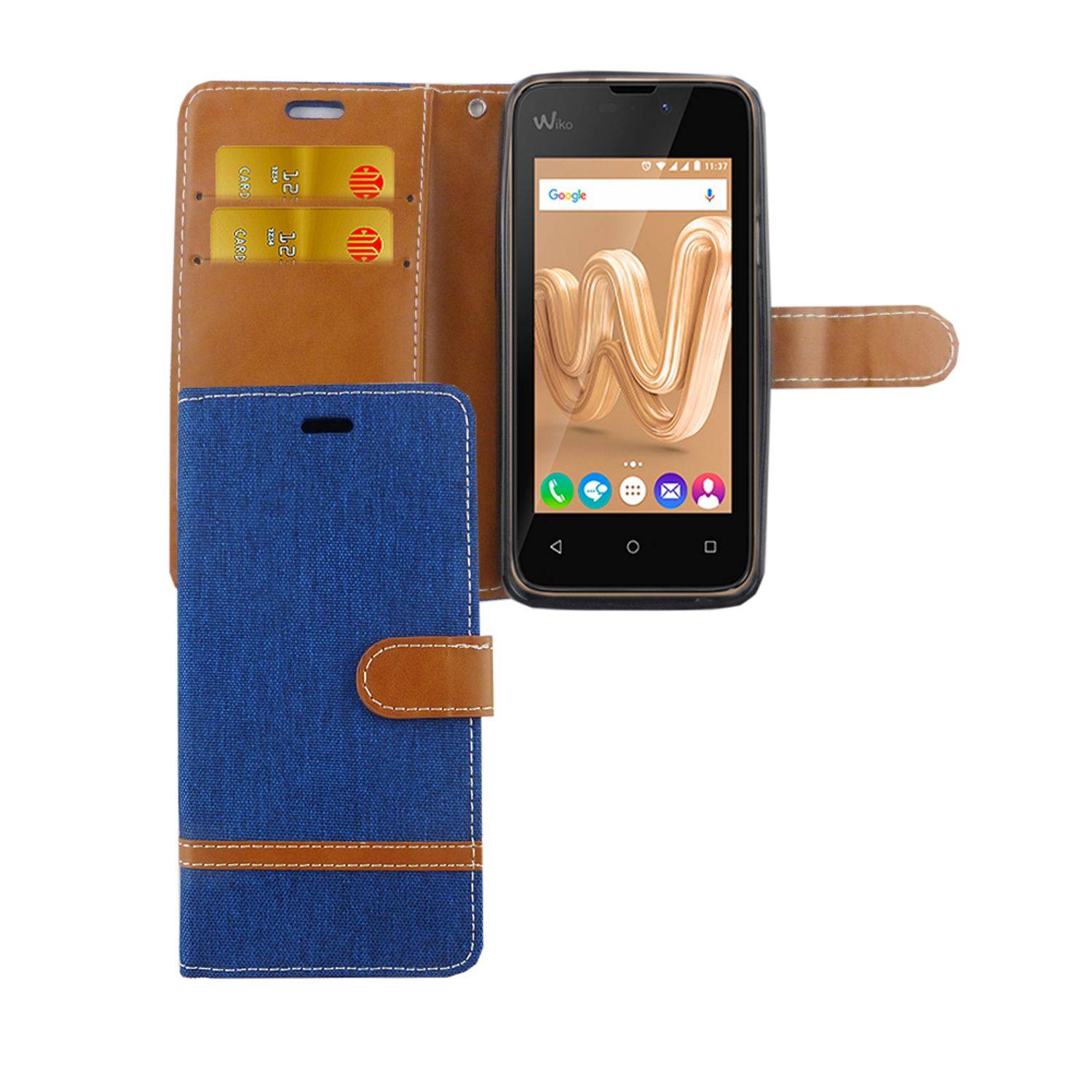 Wiko Sunny Max Handyhülle Bookcover Blau