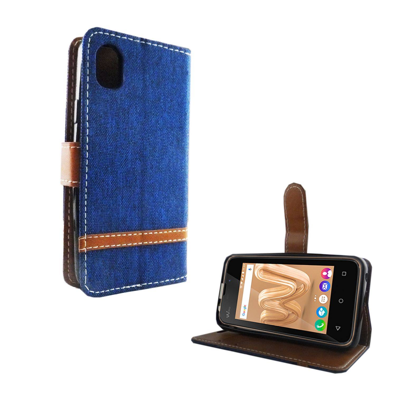 Wiko Sunny Max Handyhülle Bookcover Blau