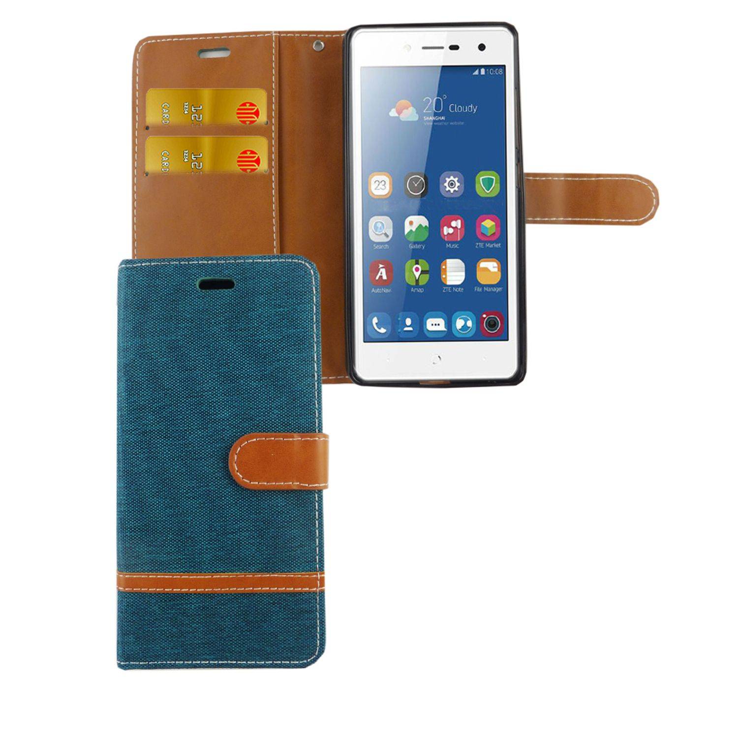 ZTE Blade L7 Handyhülle Bookcover Grün