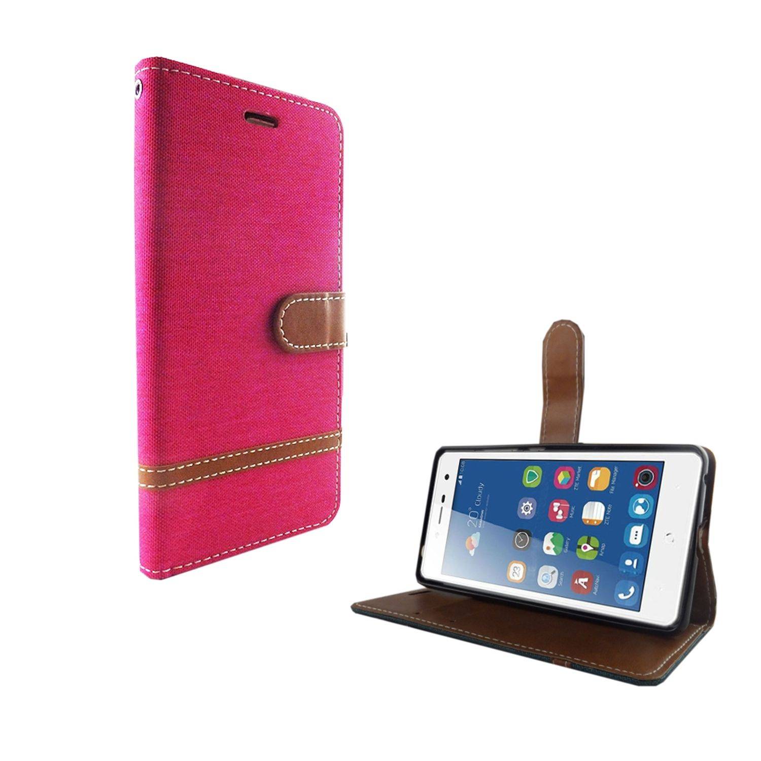 ZTE Blade L7 Handyhülle Bookcover Rosa
