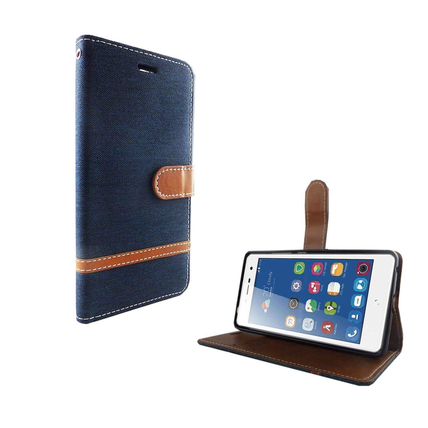 ZTE Blade L7 Handyhülle Bookcover Blau