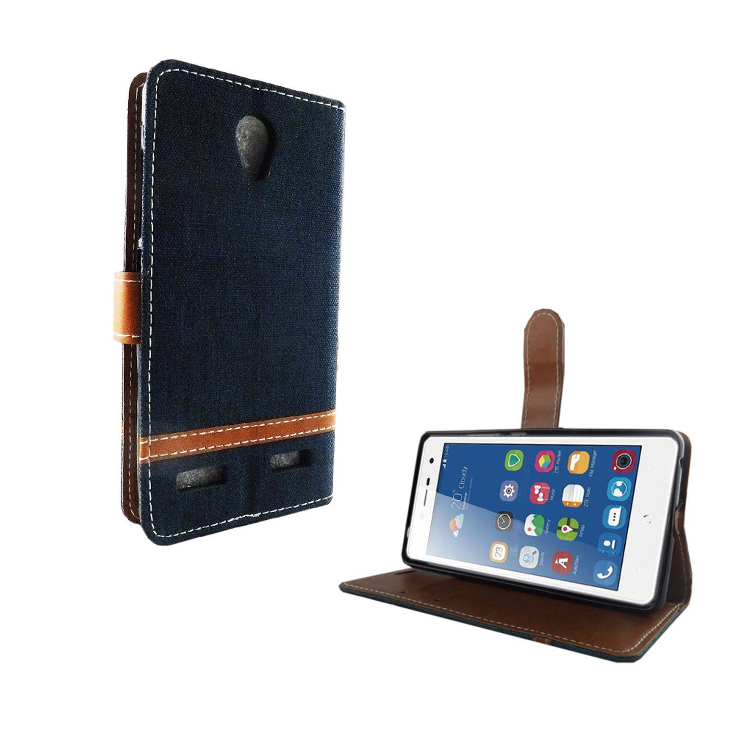 ZTE Blade L7 Handyhülle Bookcover Blau