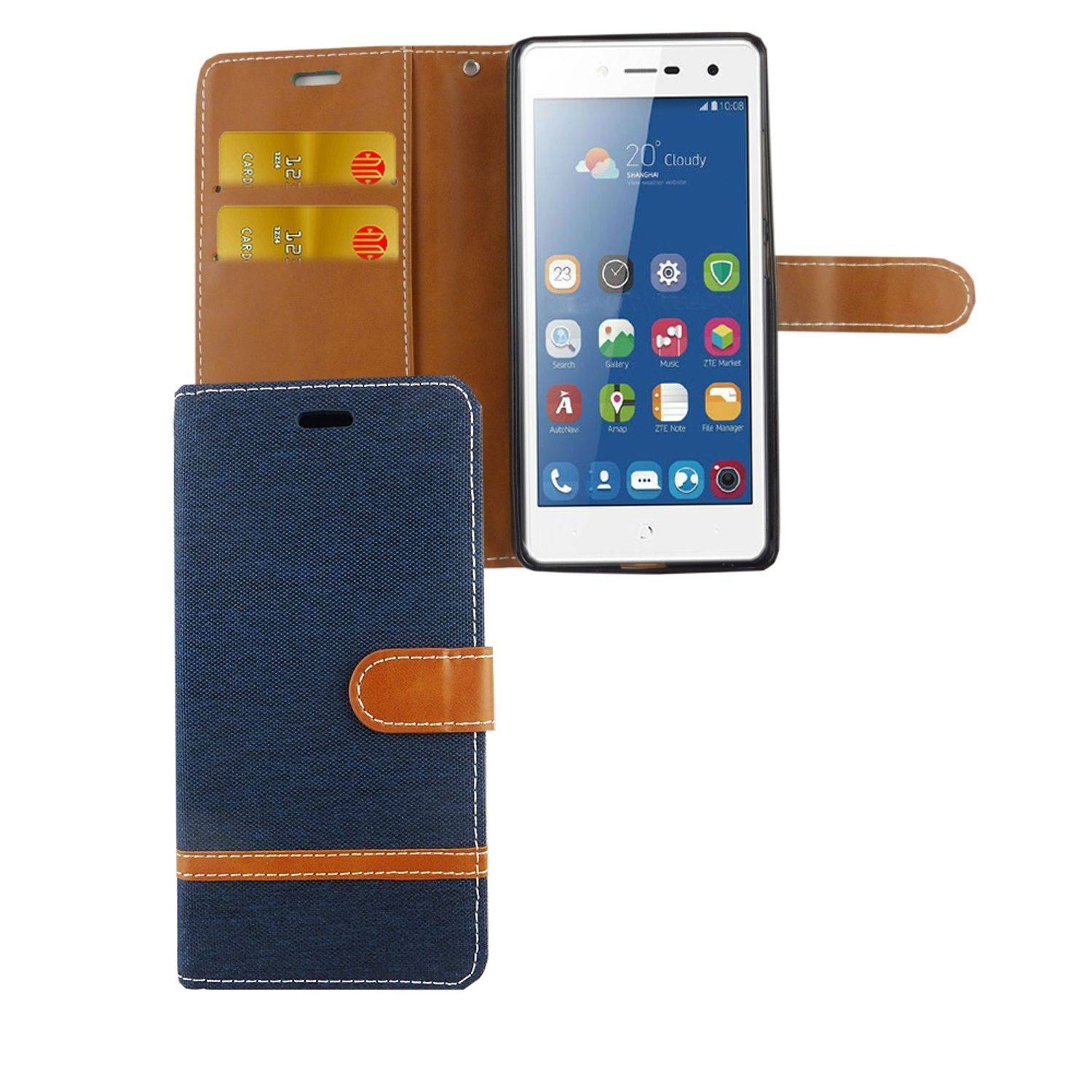 ZTE Blade L7 Handyhülle Bookcover Blau