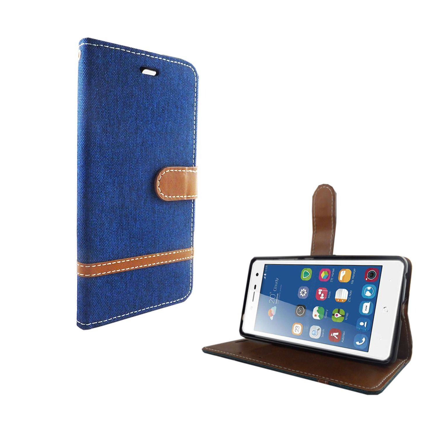 ZTE Blade L7 Handyhülle Bookcover Blau