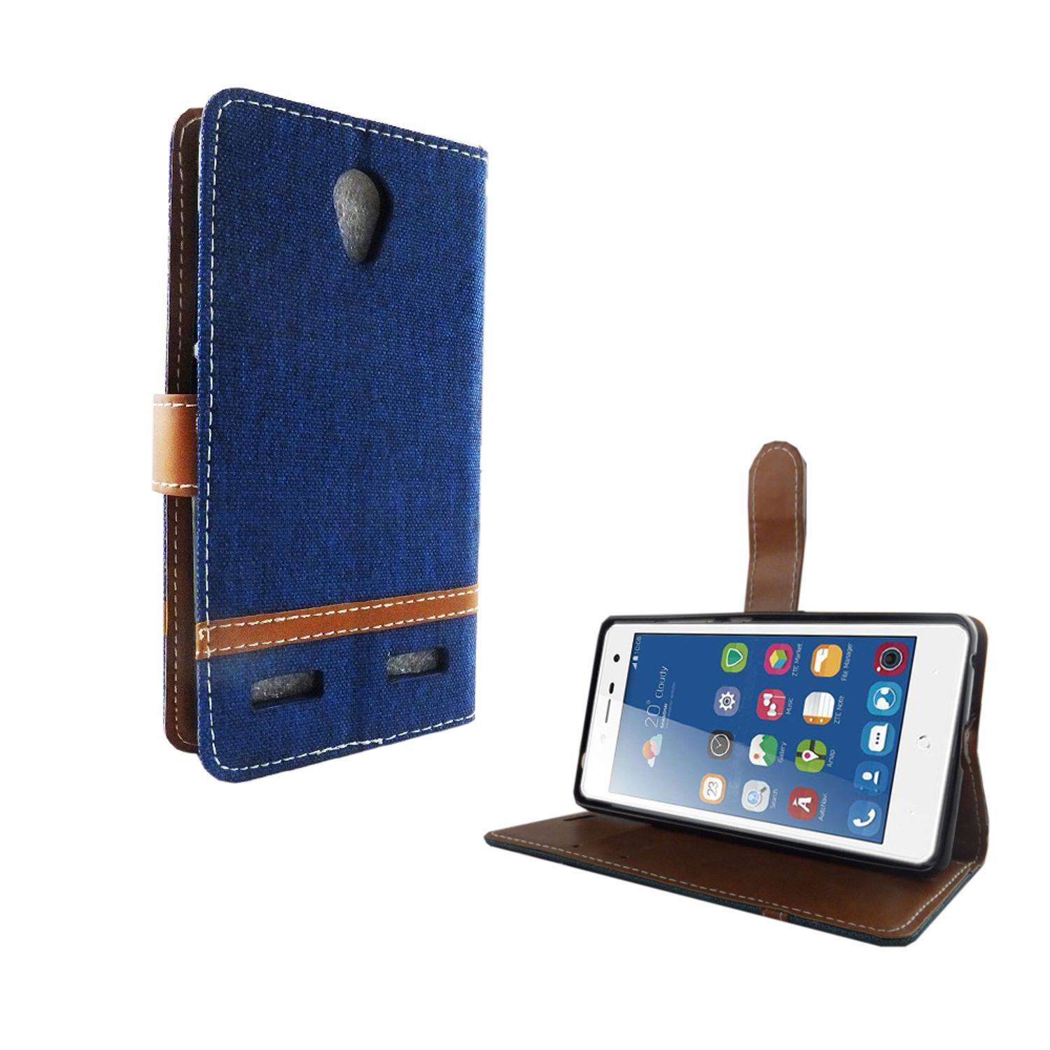 ZTE Blade L7 Handyhülle Bookcover Blau