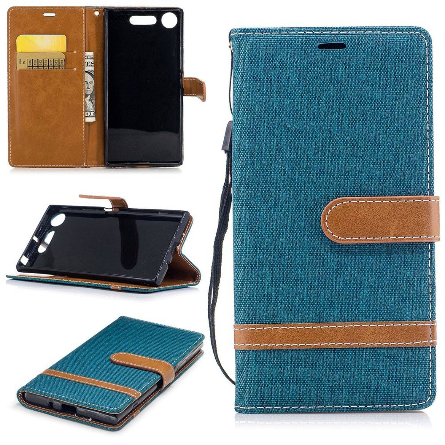 Sony Xperia XZ1 Handyhülle Bookcover Grün