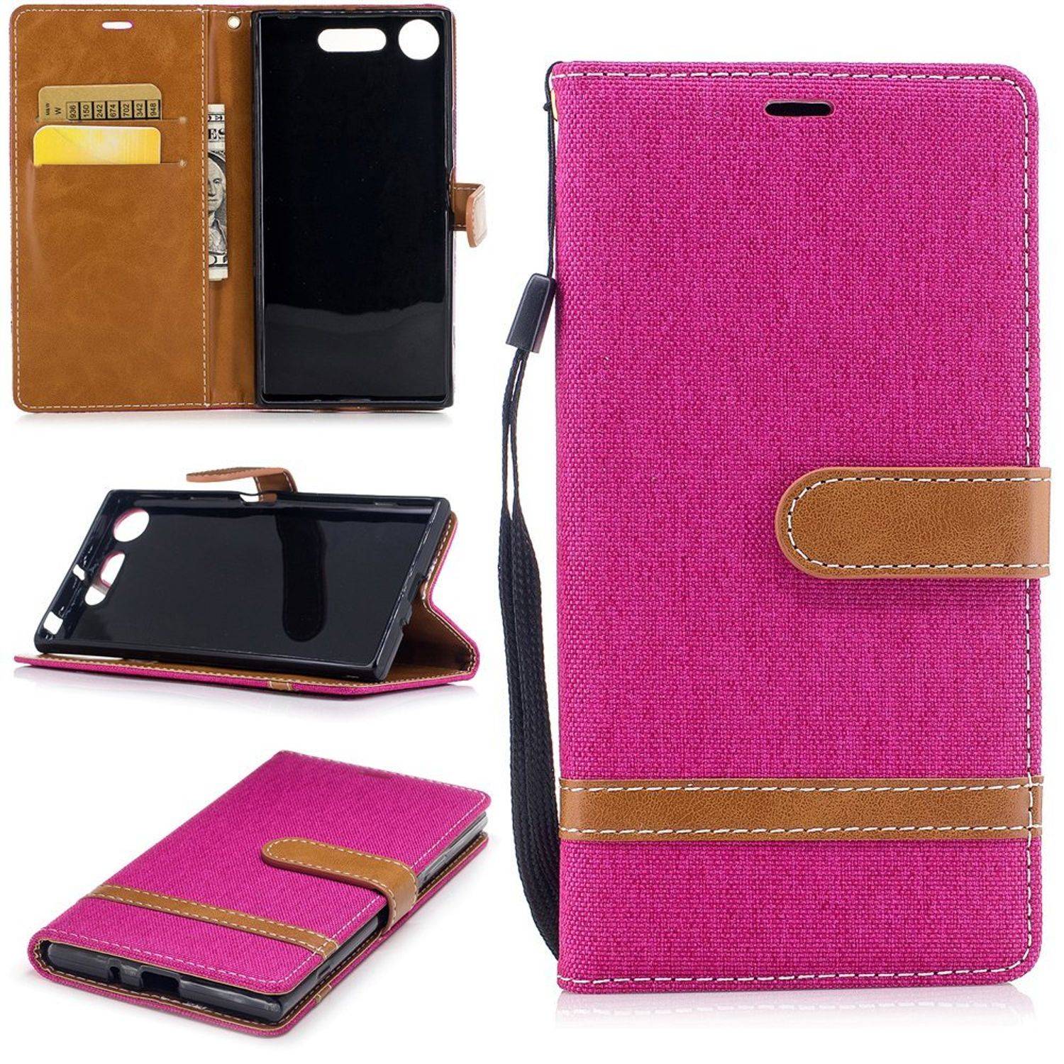 Sony Xperia XZ1 Handyhülle Bookcover Rosa