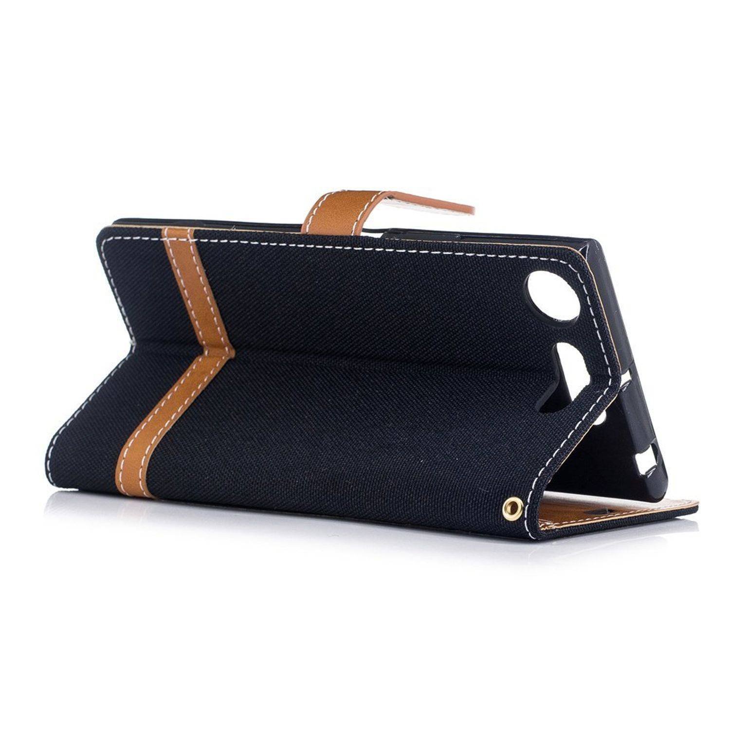 Sony Xperia XZ1 Handyhülle Bookcover Schwarz