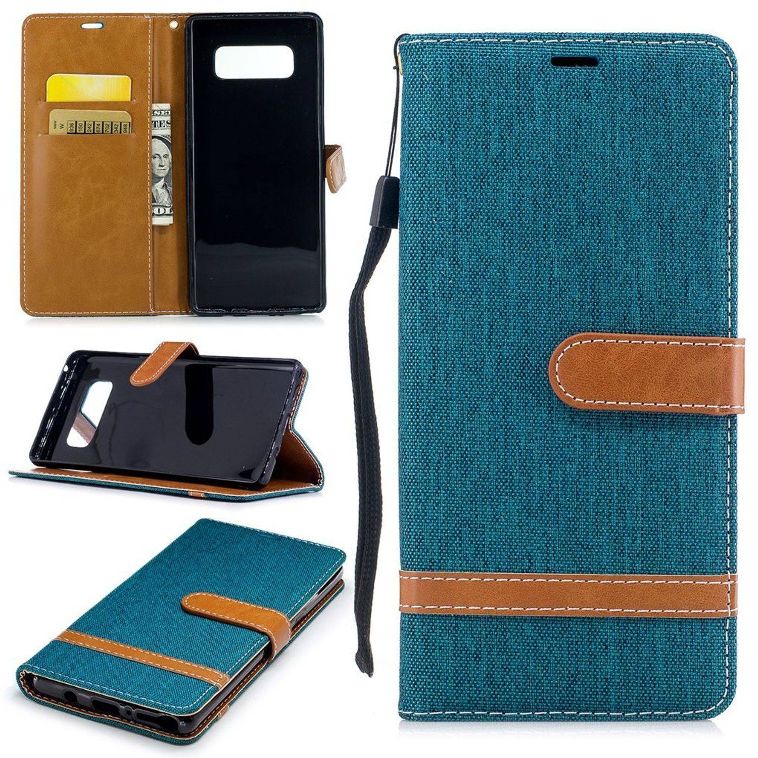 Samsung Galaxy Note 8 Handyhülle Bookcover Grün