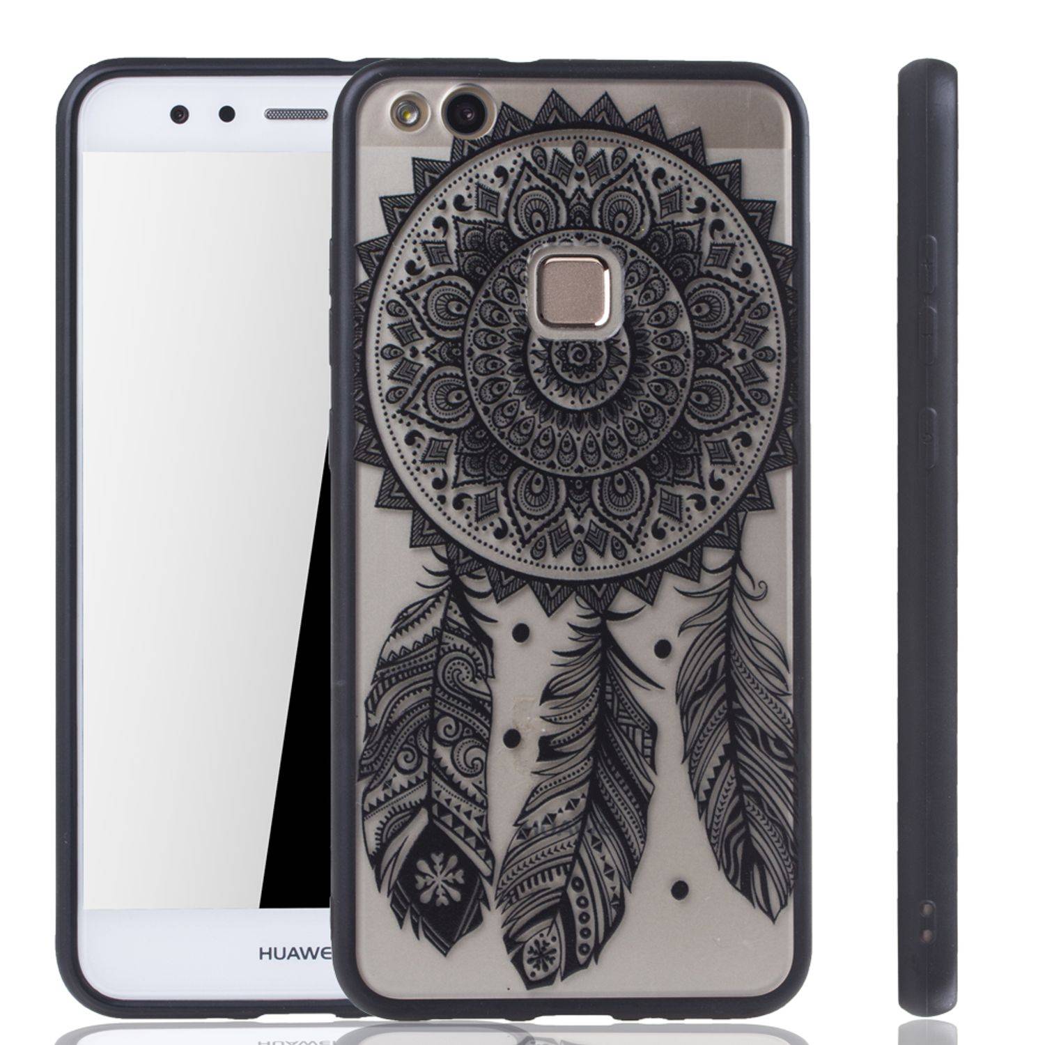 Huawei P10 Lite Handyhülle Backcover Schwarz